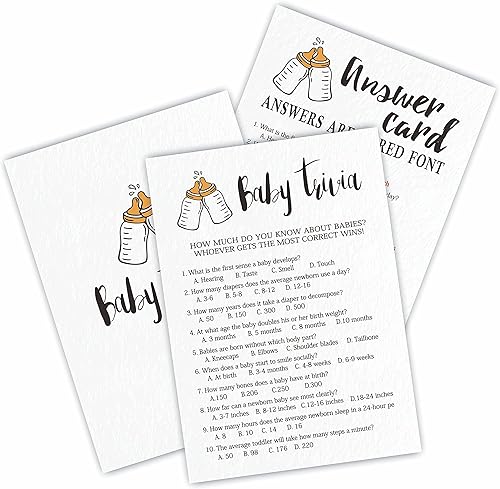 Miniatura 9 de 30 tarjetas de juego Popin Bottle Baby Shower, juego de palabras para bebé, 5 x 7 pulgadas, tarjetas de juego rellenas de doble cara para género