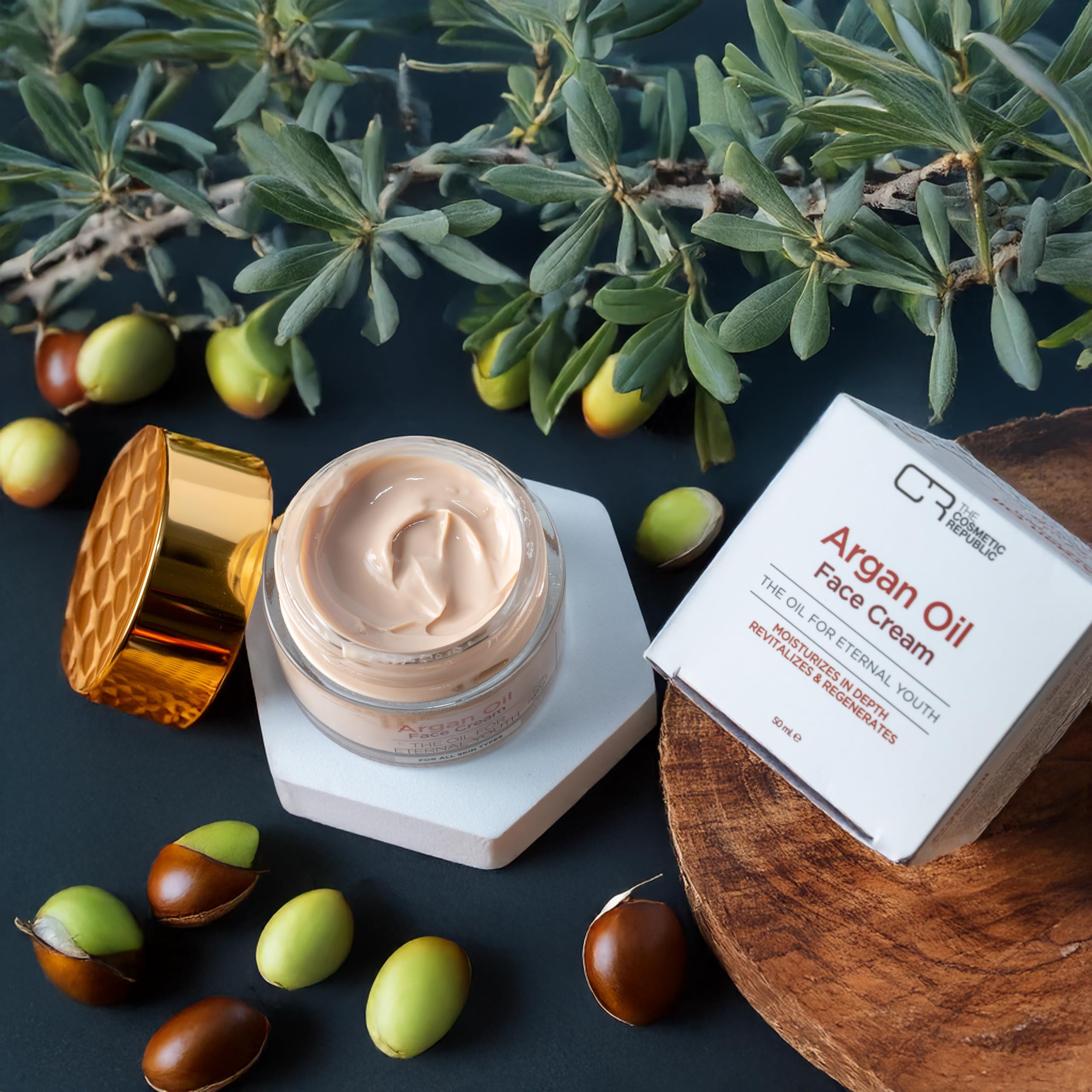 The Cosmetic Republic Argan Oil Face Cream - Hydrating Skin Moisturizer for All Skin Types Organic, Natural, Plant-Based - Image 2