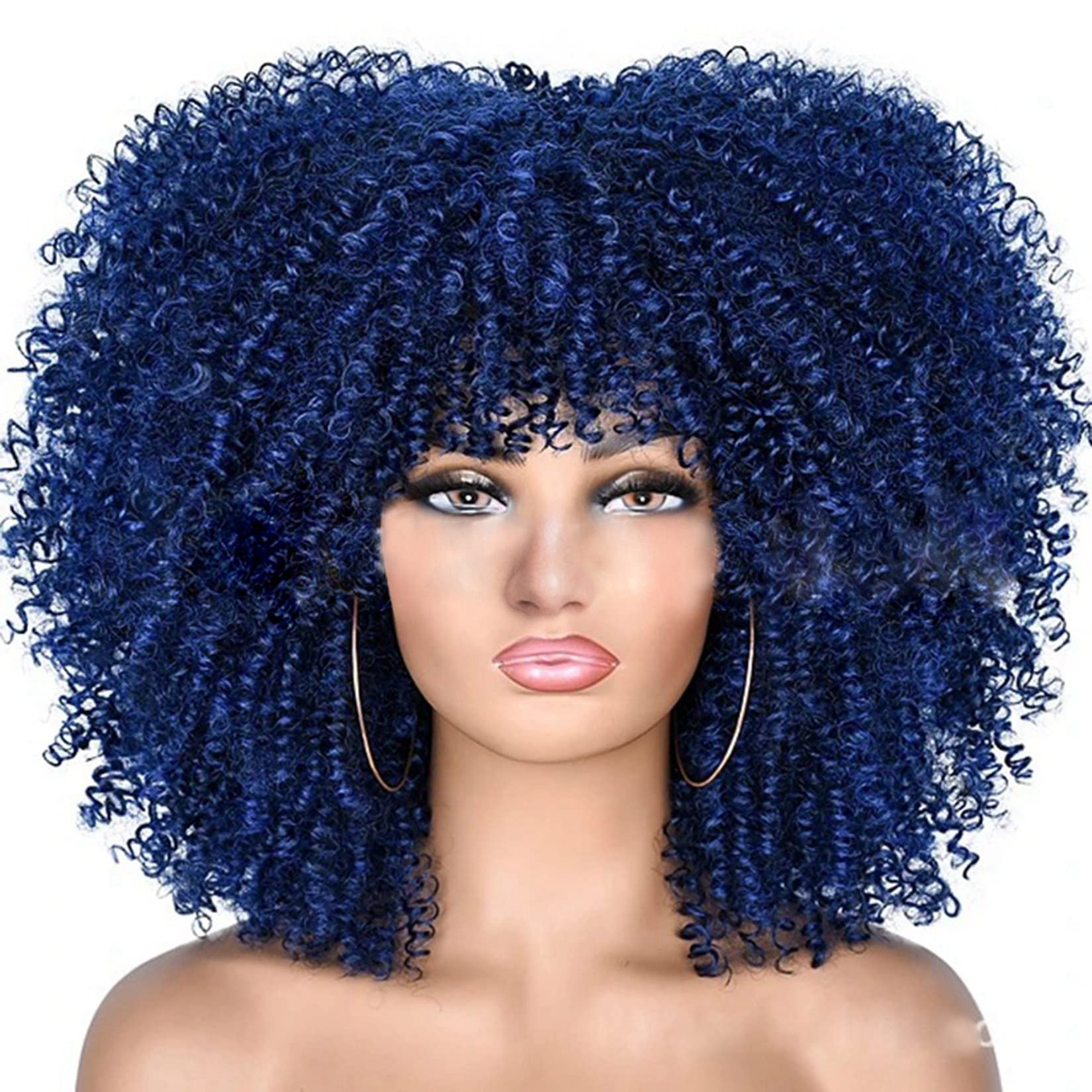 CareUrButi Short Afro Curly Wigs for Black Women Bouncy Synthetic Curly Afro Wig Heat Resistant Full Hair Wigs Twisted Wigs - Image 3