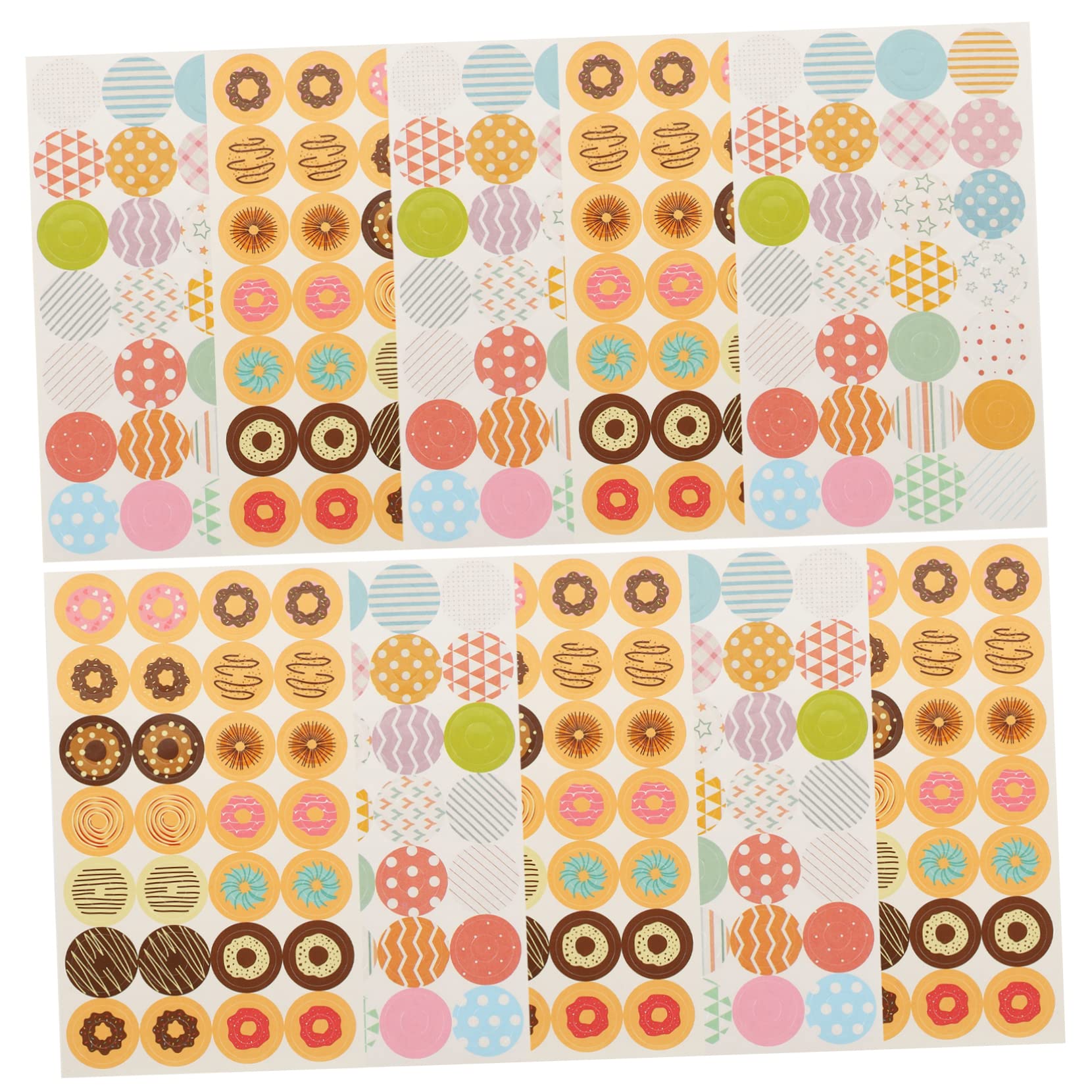 HOMSFOU 5 Set Adesivi Per Carta Etichette Autoadesive Per Carta Sciolta Accessori Per Documenti Design Geometrico E Dolci Per Scuola E Ufficio 1120 Pezzi*5