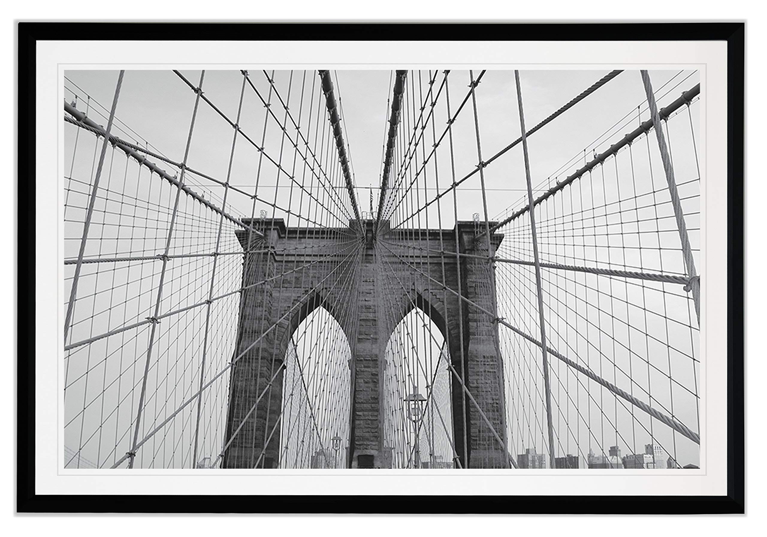 Brooklyn Bridge New York Cityscape Black White Photography Print ...