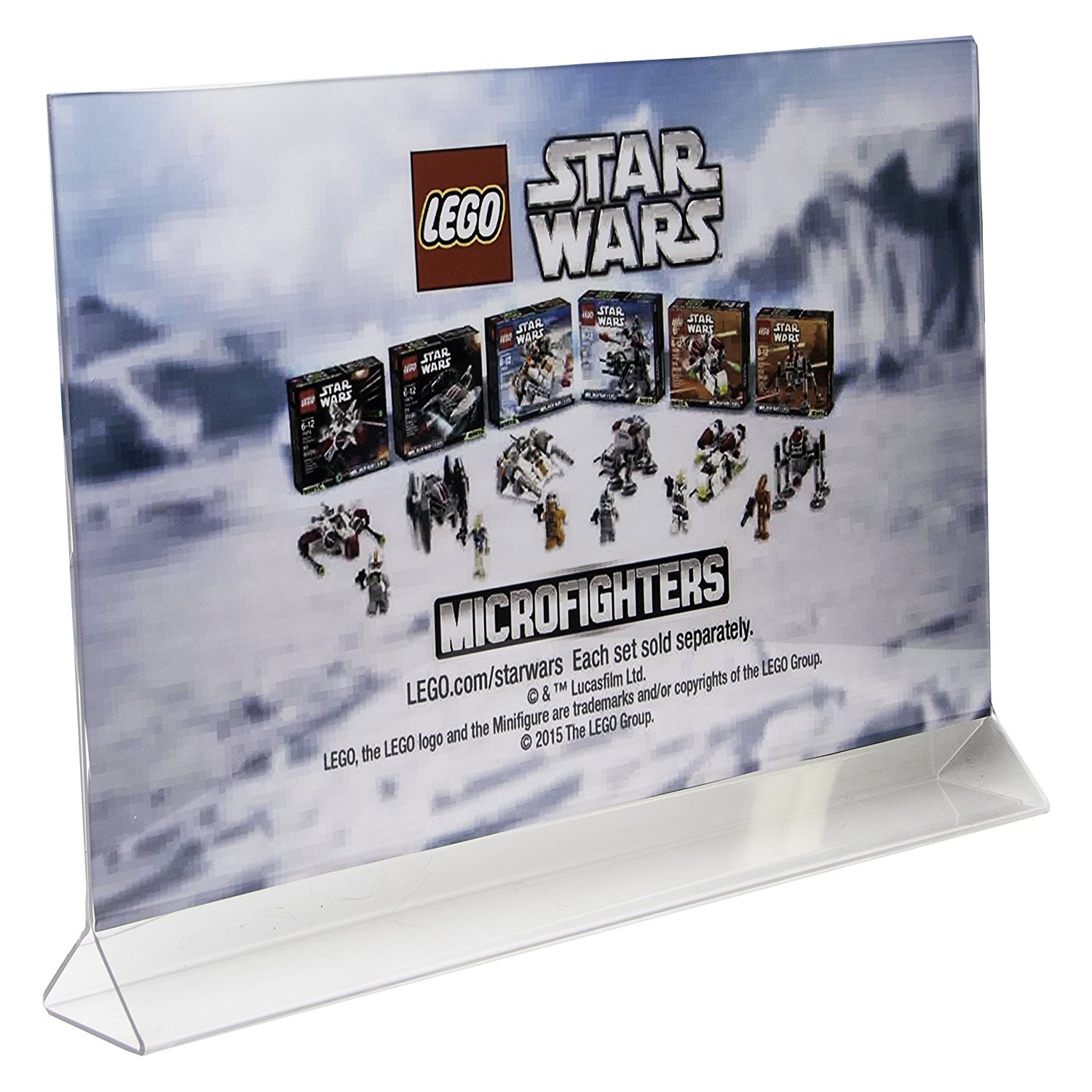 Clear-Ad - LHB-1711 - Double Sided Acrylic Upright Sign Holder 17x11 - Table Menu Card Display Stand