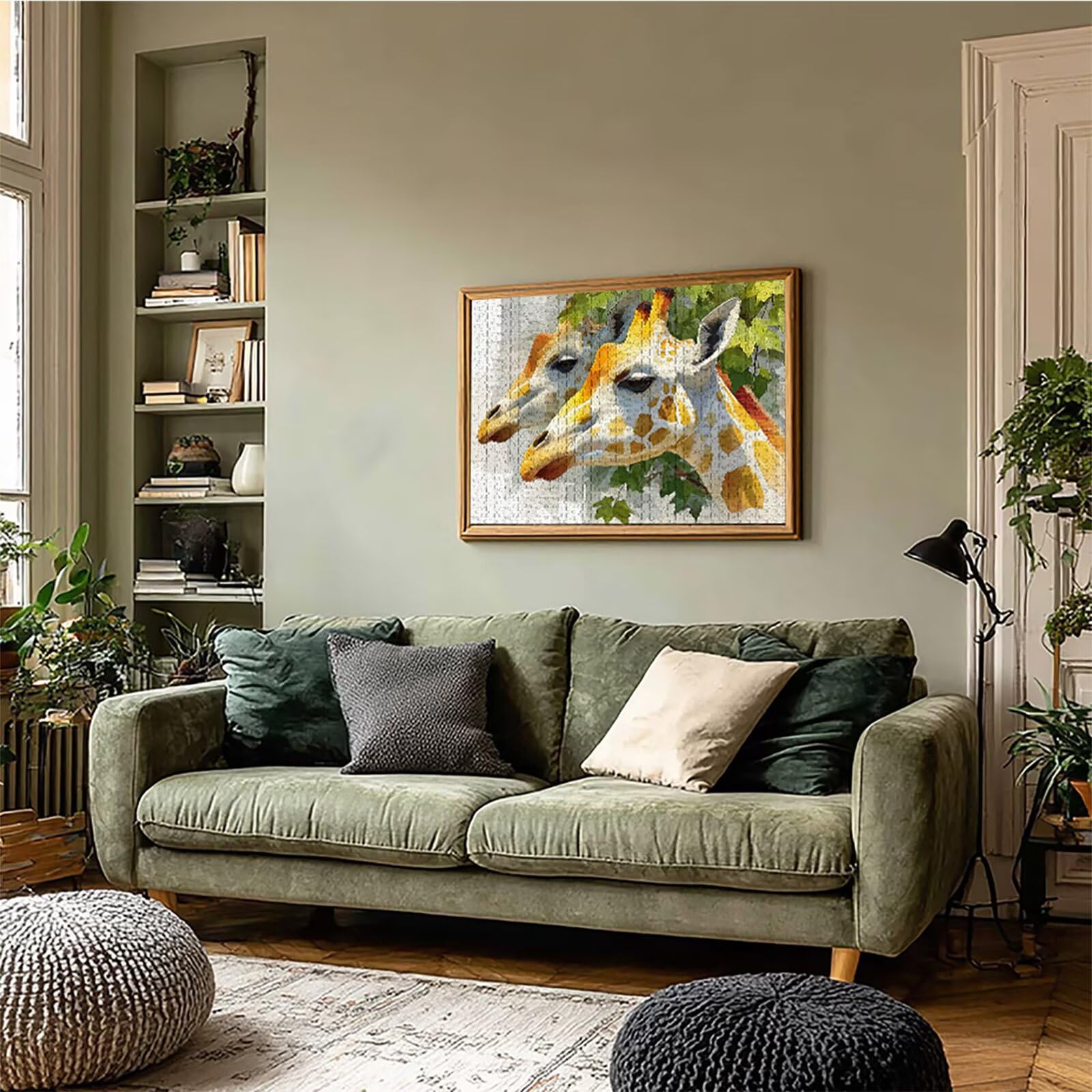 Liście puzzli 3000 sztuk dorosłych, drewniane puzzle żyrafa z pudełkiem 122 x 81 cm, pomysł na prezent dla mężczyzn i kobiet, zabawa dla dorosłych, do gier rodzinnych, gier wyzwań, wykwintne pudełko