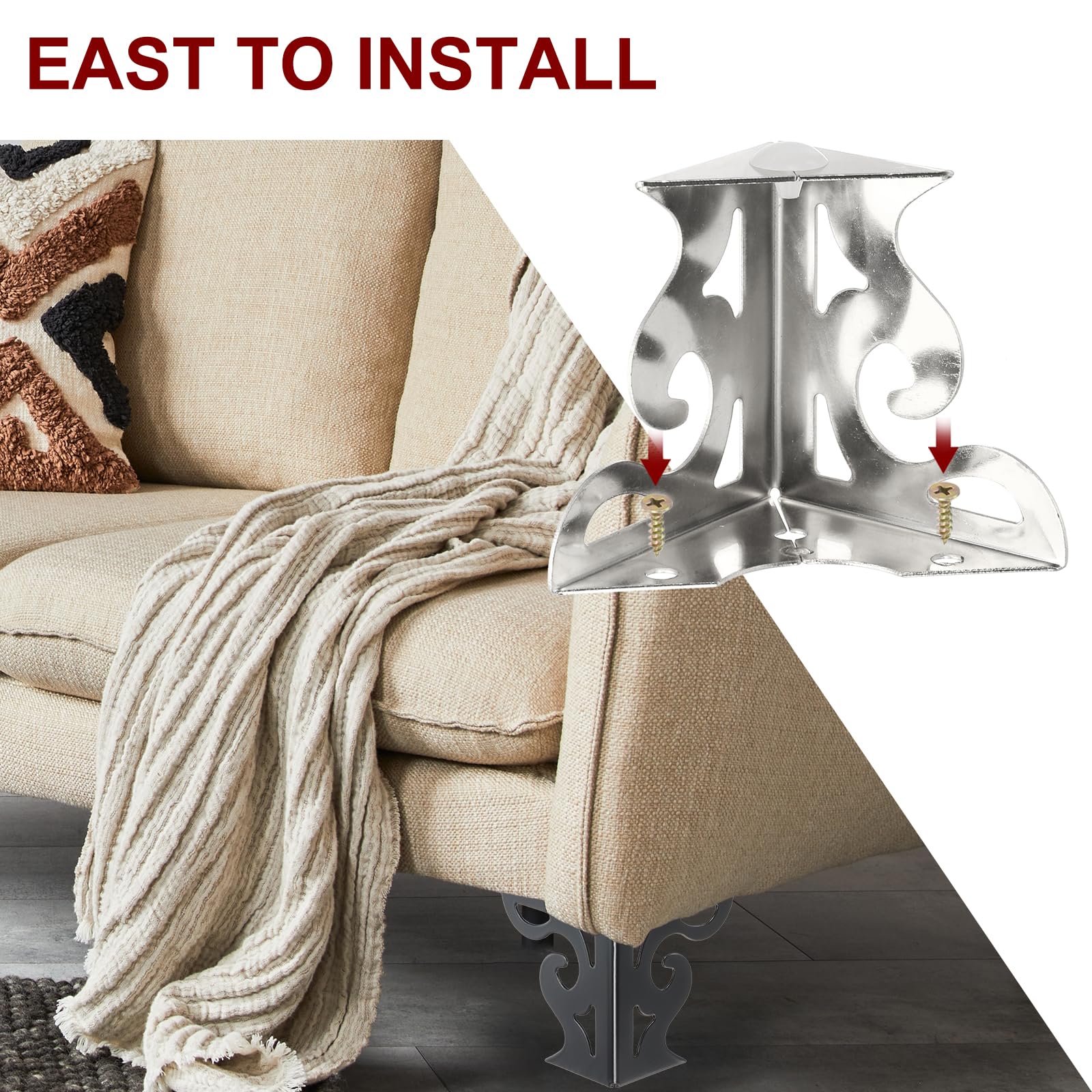 PATIKIL 3 Inch Hollow Out Furniture Legs - Image 4