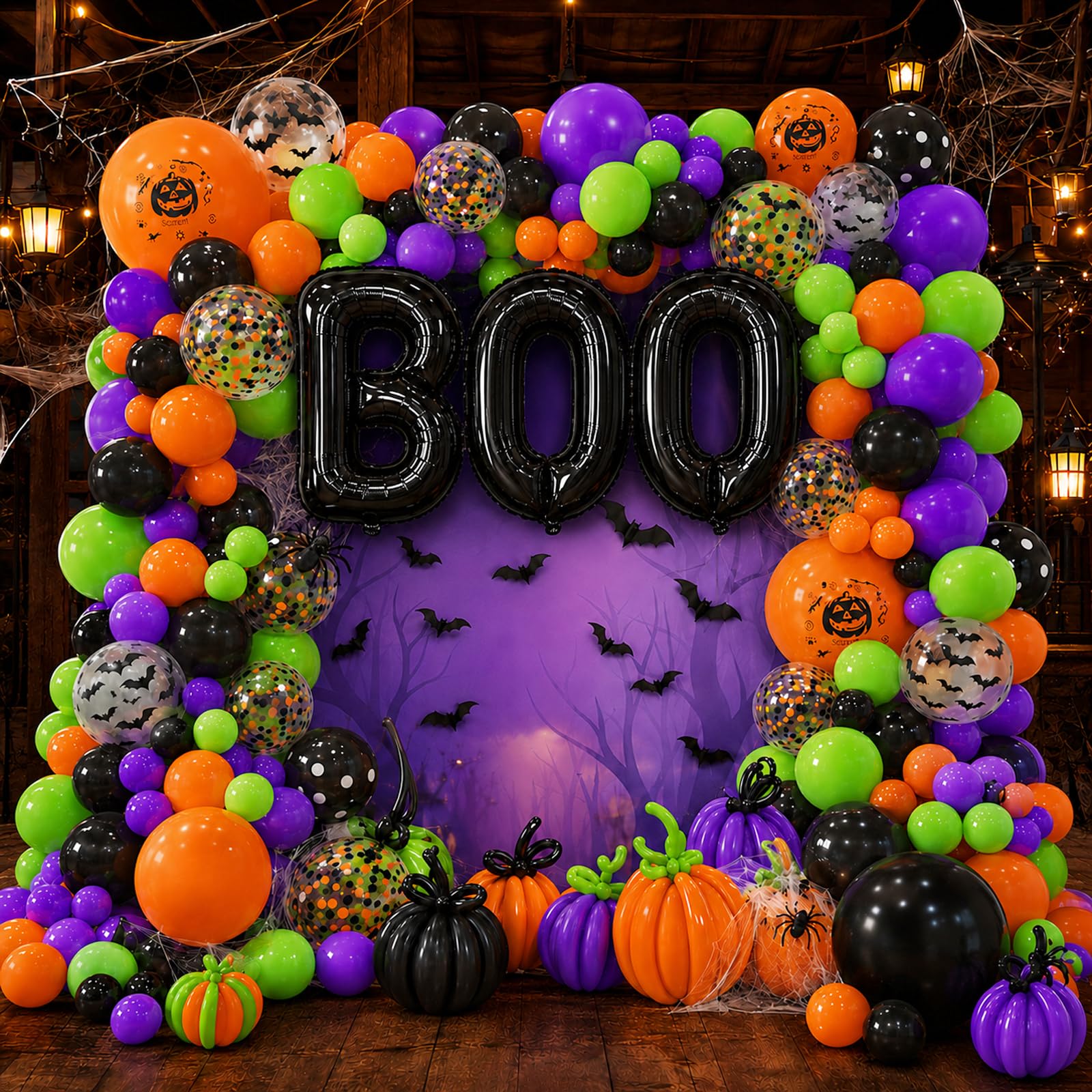 Halloween Balloon Garland Kit with BOO Foil Balloons for Party Decorations โ image 1
