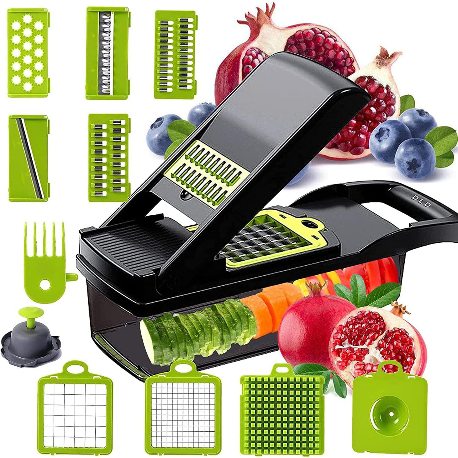Mandolina de Cocina 15 in 1 Multifuncional Profesional Cortador de Verdura Picador de Verduras Manual Cortadora Manual Para Cortar Verduras en La Cocina