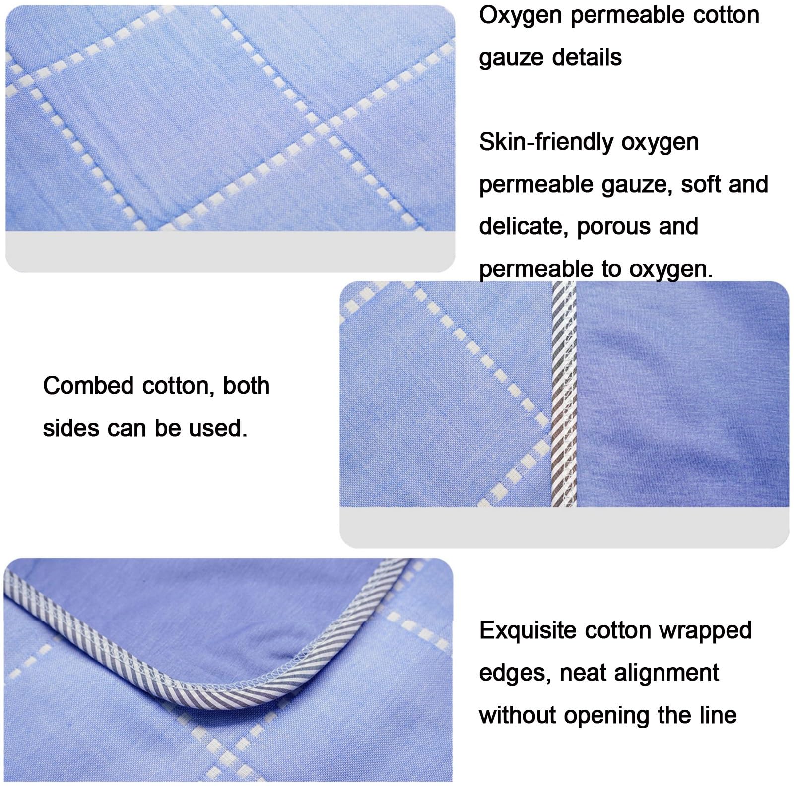 AHUAN Doble Cara Transpirables Empapador Protector de Cama, Mascotas Empapadores Cama Adultos Lavables para Viajes, Camping Protector Cama Instituciones de Bienestar(100x120cm,Azul)