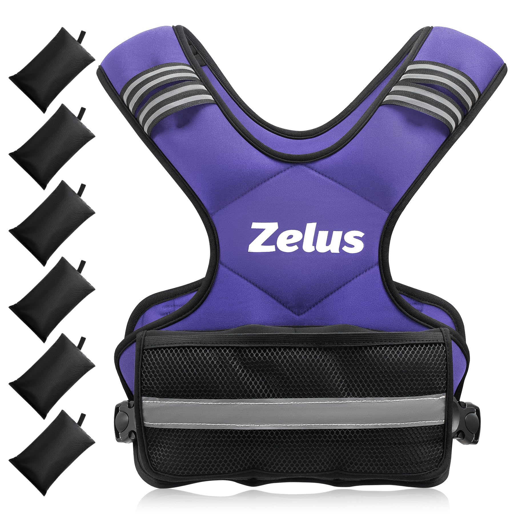 ZELUS Weighted Vest for Men Women,Adjustable 4-32lb Vest, Removable Weights