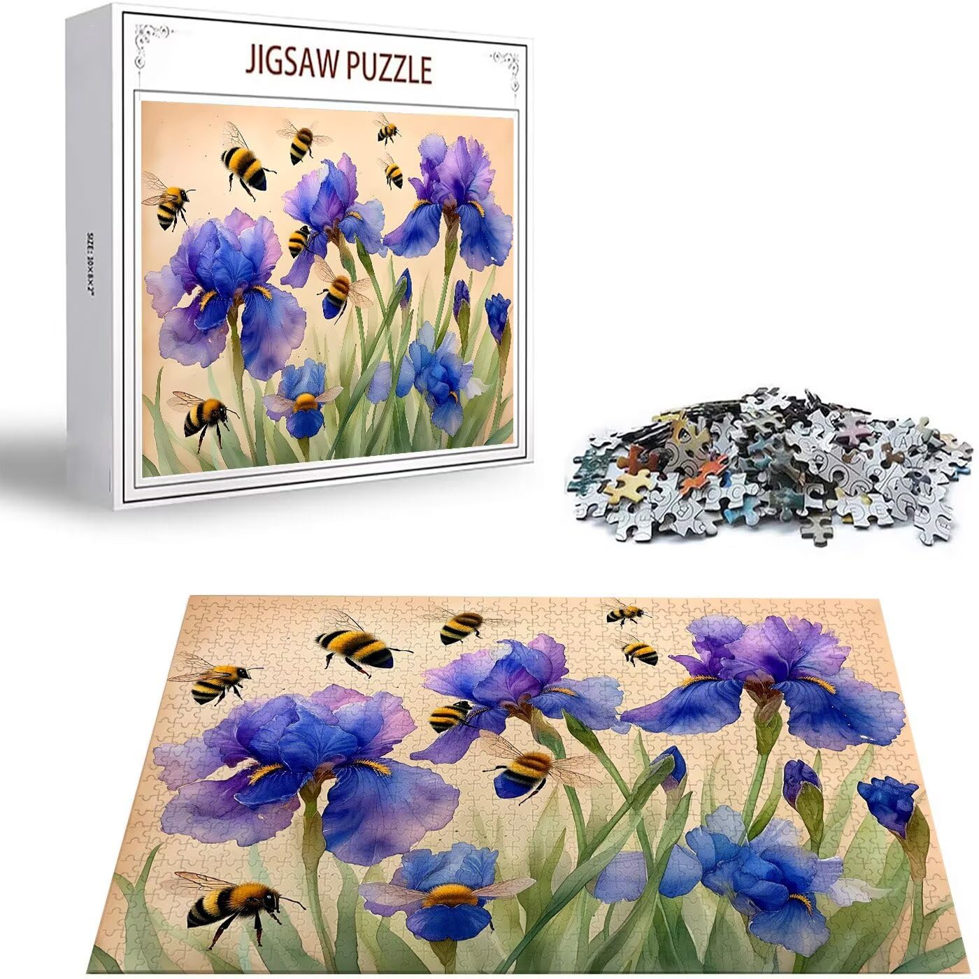 Blume Puzzle 3000 Teile Biene Puzzle Erwachsene, Holzpuzzle Erwachsene, DIY Groß Puzzelmatten, Premium Quality Klassische Wooden Jigsaw, Holzpuzzle ab 14 Jahren für Jungen, Geschenke Mädche S-204
