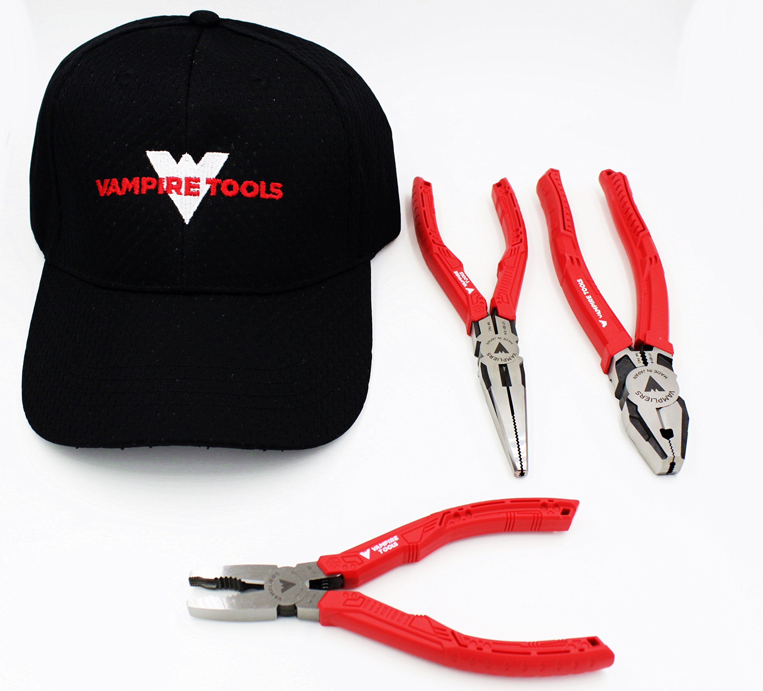 VamPLIERS World's Best Pliers!3-PC Set S3FC Specialty Screw Extraction Pliers. Extract Stripped Stuck Security, Corroded, or Rusted Screws + Vampire Tools Cap