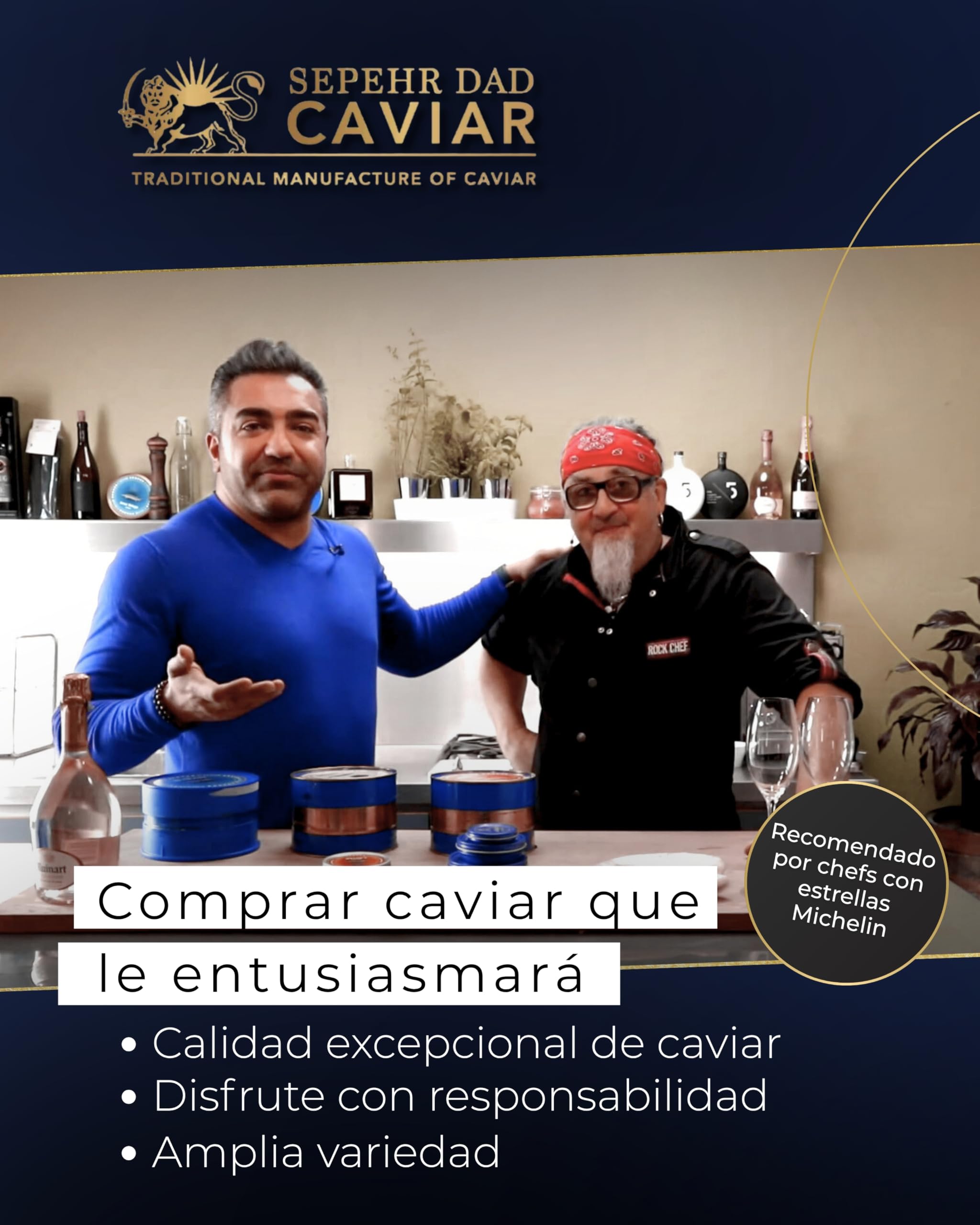 Sepehr Dad Caviar Beluga de l'Amour | Huevas de pescado clase A | cría NC | 30 gramos