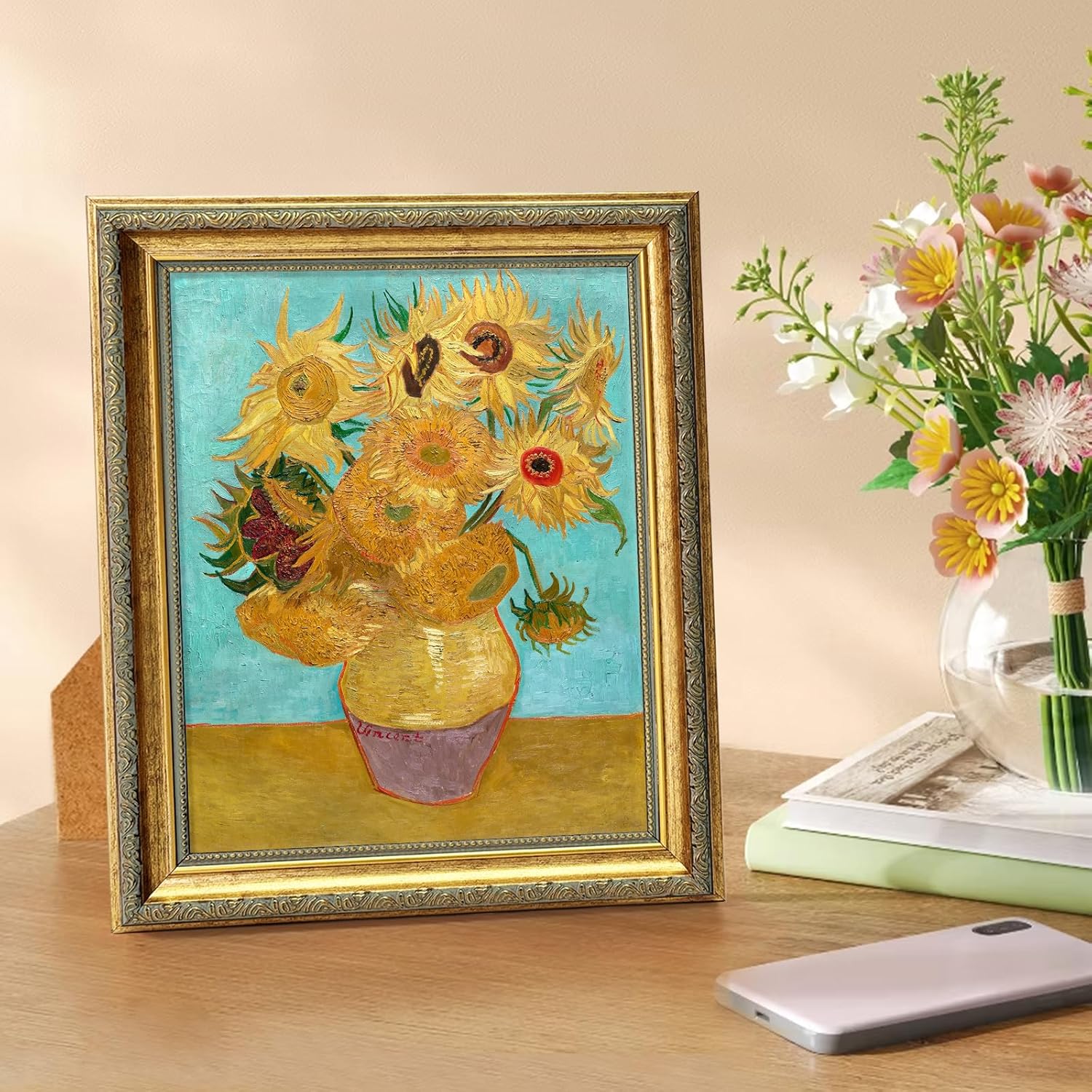 Ornate 8x10 Picture Frame Set of 2, Vintage 8 x 10 Photo Frame for Wall Hanging and Tabletop Display, Distressed Gold Color, Picture Frames 8x10, 2 Pack