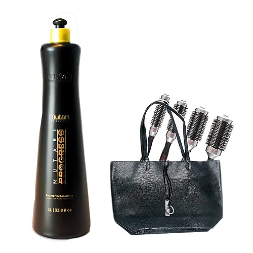 Mutari - Kit de reconstructor reductor profesional, tratamiento de alisado de queratina brasileña, sistema de suavizado con 4 cepillos Pro Thermal y