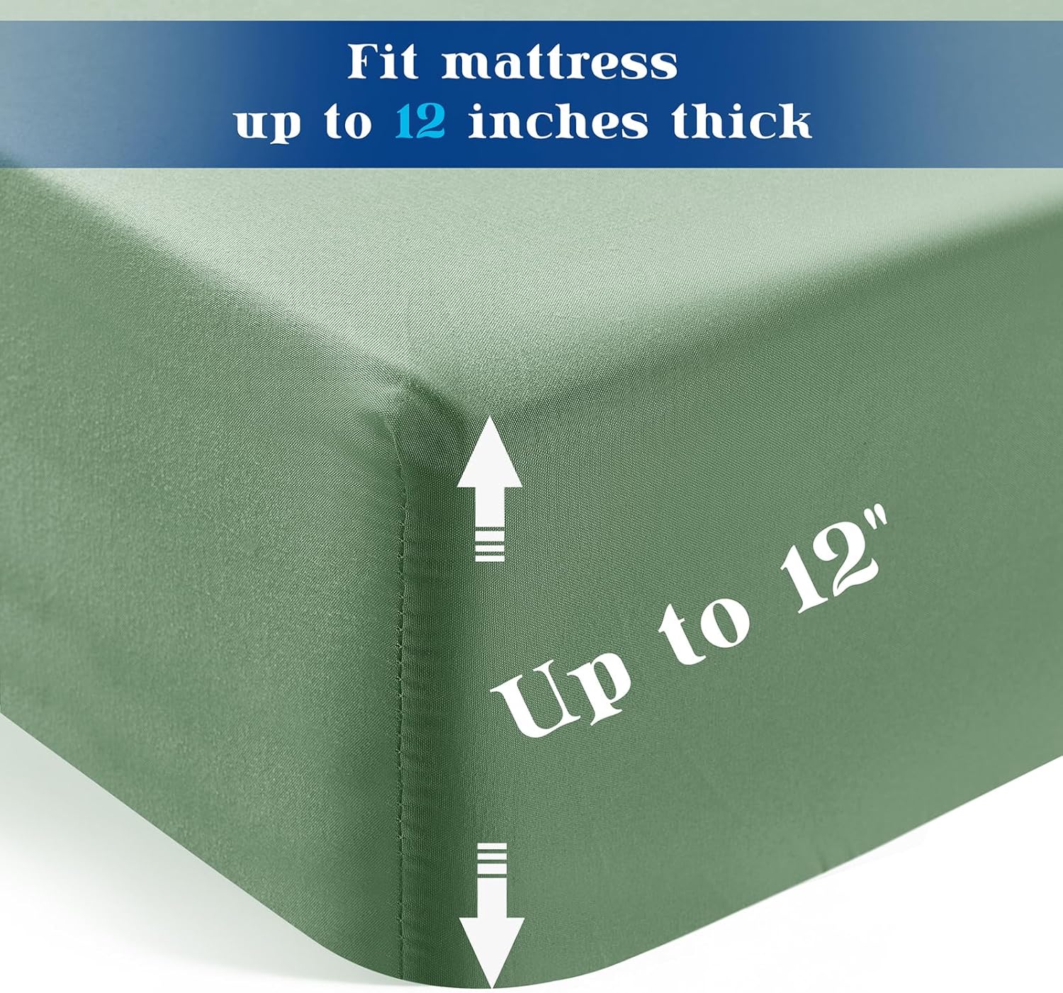 P Pothuiny 6 Piece Hospital Bed Sheet Set, Sage Green Brushed Microfiber Soft Bedding for Home/Nursing/Hospital Bed, Deep Pocket Fitted Sheet 36"x80"+12", Flat Sheet & Pillowcase