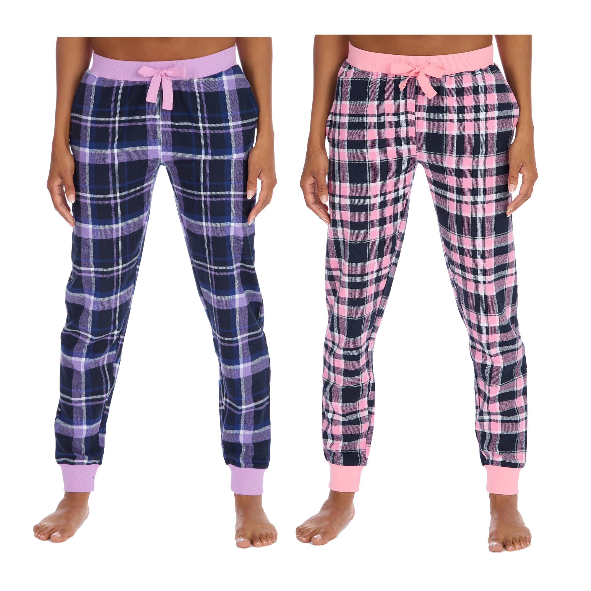 INSIGNIA Ladies Pyjamas Lounge Pants Cotton Flannel Trousers Bottoms (2 PACK)