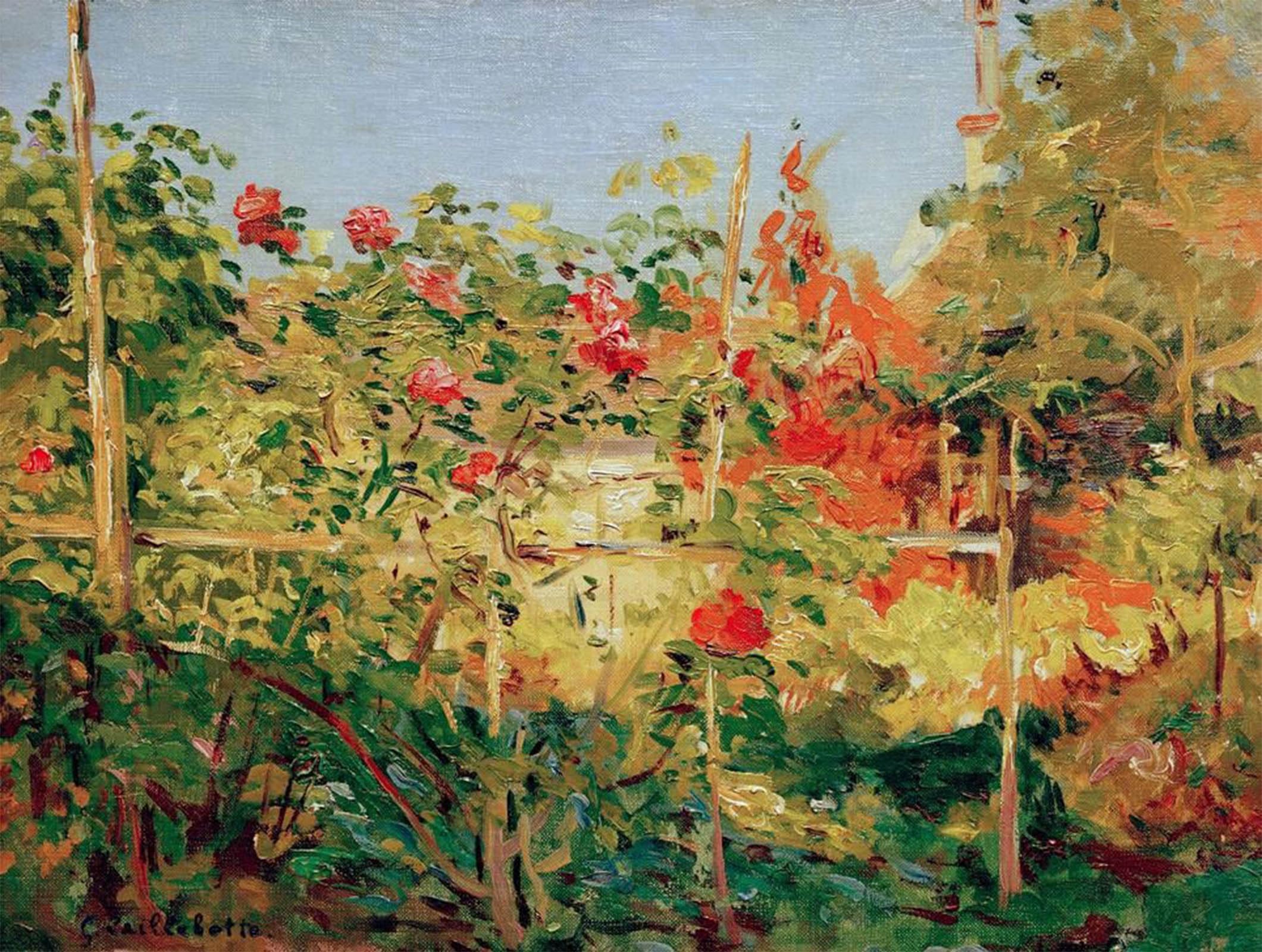 ARTXLXXBN Famous Art Print Poster Vintage Wall Art Jardin à Trouville by Gustave Caillebotte Canvas Art Poster for Home Decor 60x90cm