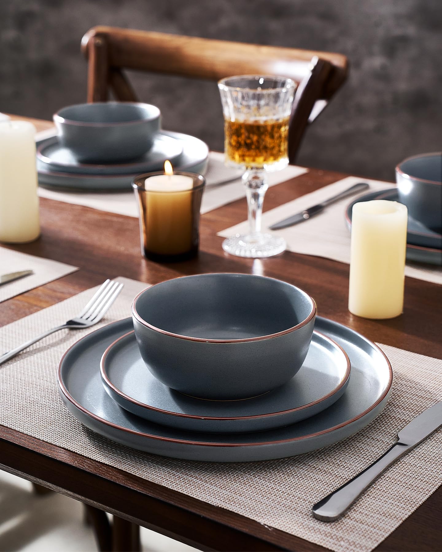 Amazon.com | Famiware Mercury Plates and Bowls Sets, 12 Pieces