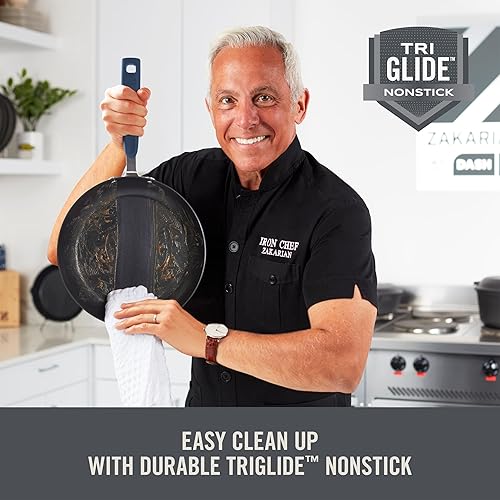 Miniatura 4 de Zakarian by Dash TruPro - Juego de utensilios de cocina antiadherentes de acero inoxidable con tapas coladoras, 10 piezas, color gris