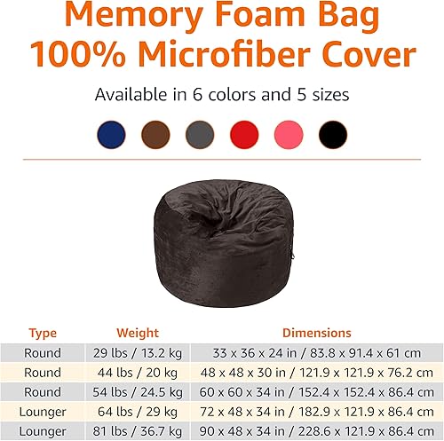 Miniatura 4 de Tienda Basics - Puf relleno de espuma viscoelástica con funda de microfibra