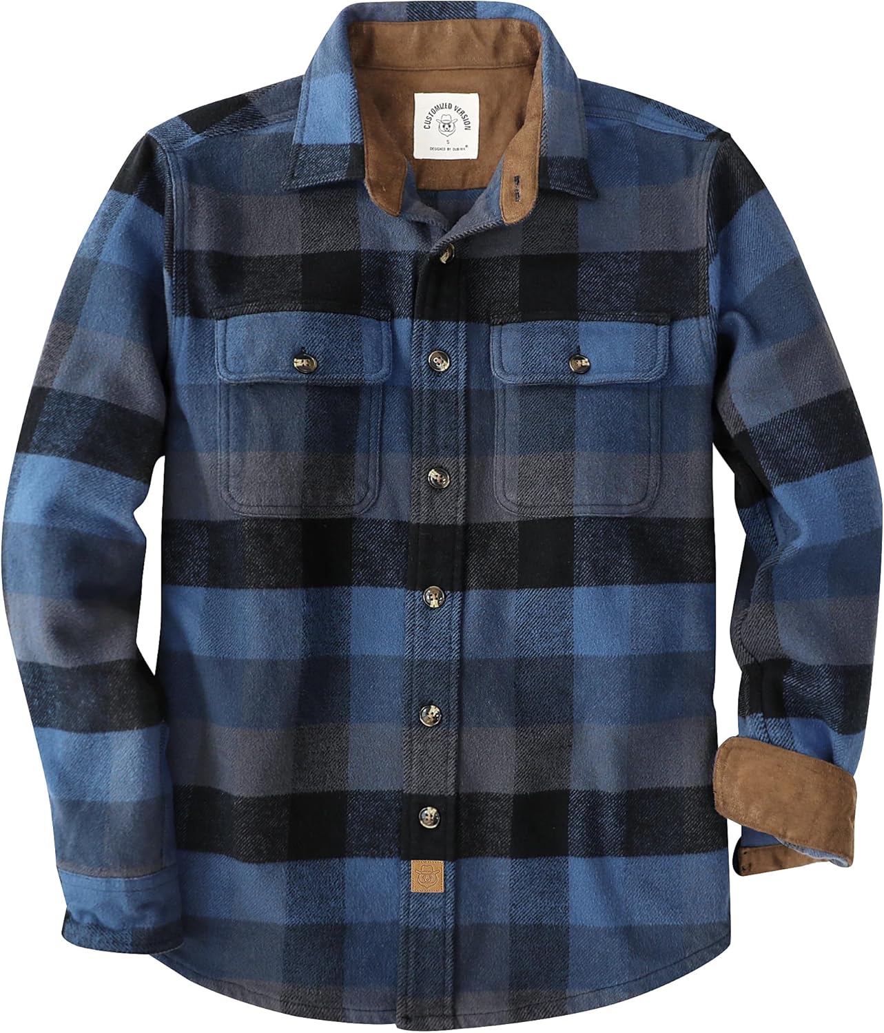 Dubinik® 13oz Ultra Heavyweight Mens Flannel Shirts Long Sleeve Casual Button Down Pocket Soft Warm Cotton Shirt