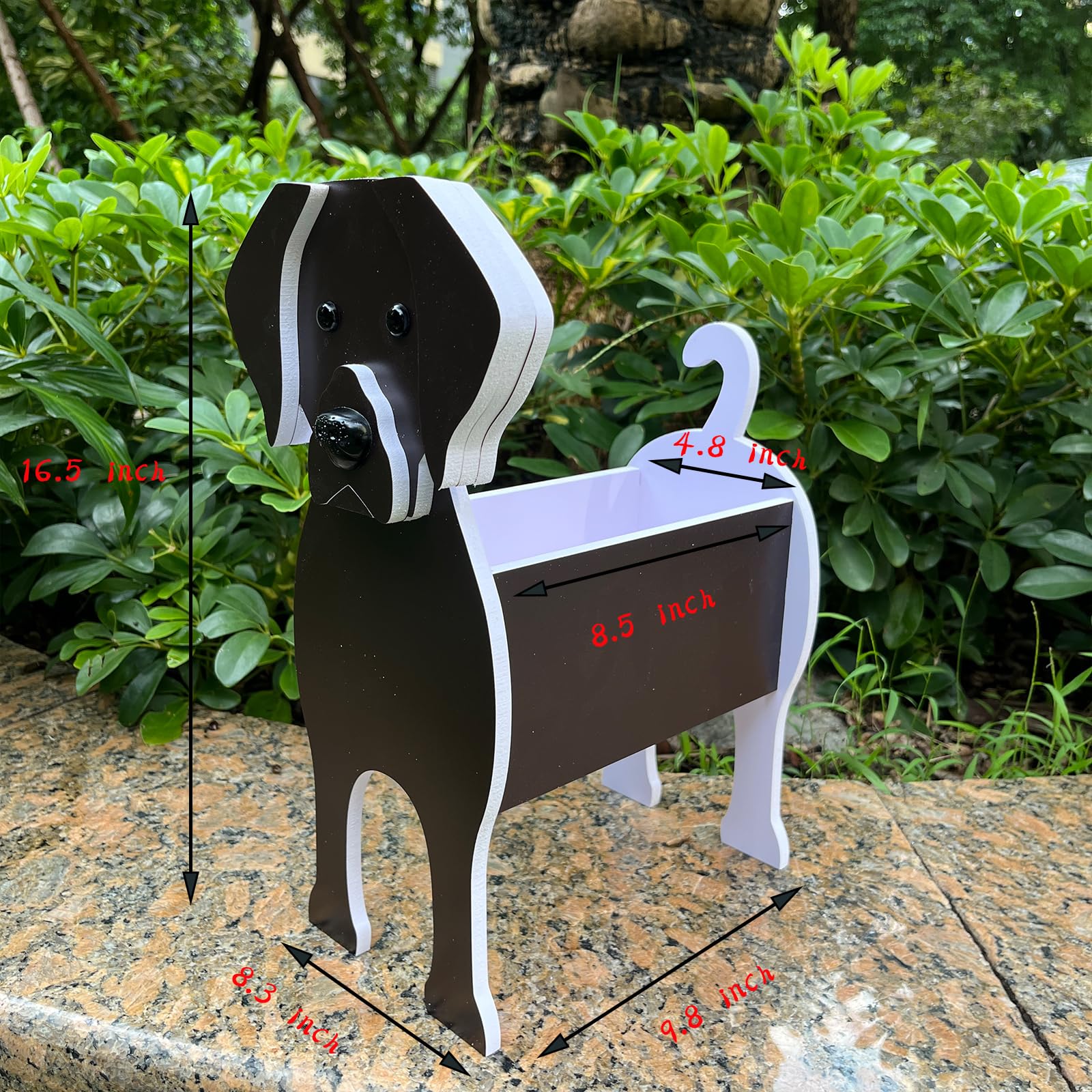 Light Of The City Dog Planter Plant Pot, Large Pet Flower Cactus Planter Pots for Outdoor Garden Decoration, Lab Plant Storage Container Holder Office Home Indoor Decor Gift for Dog Lovers