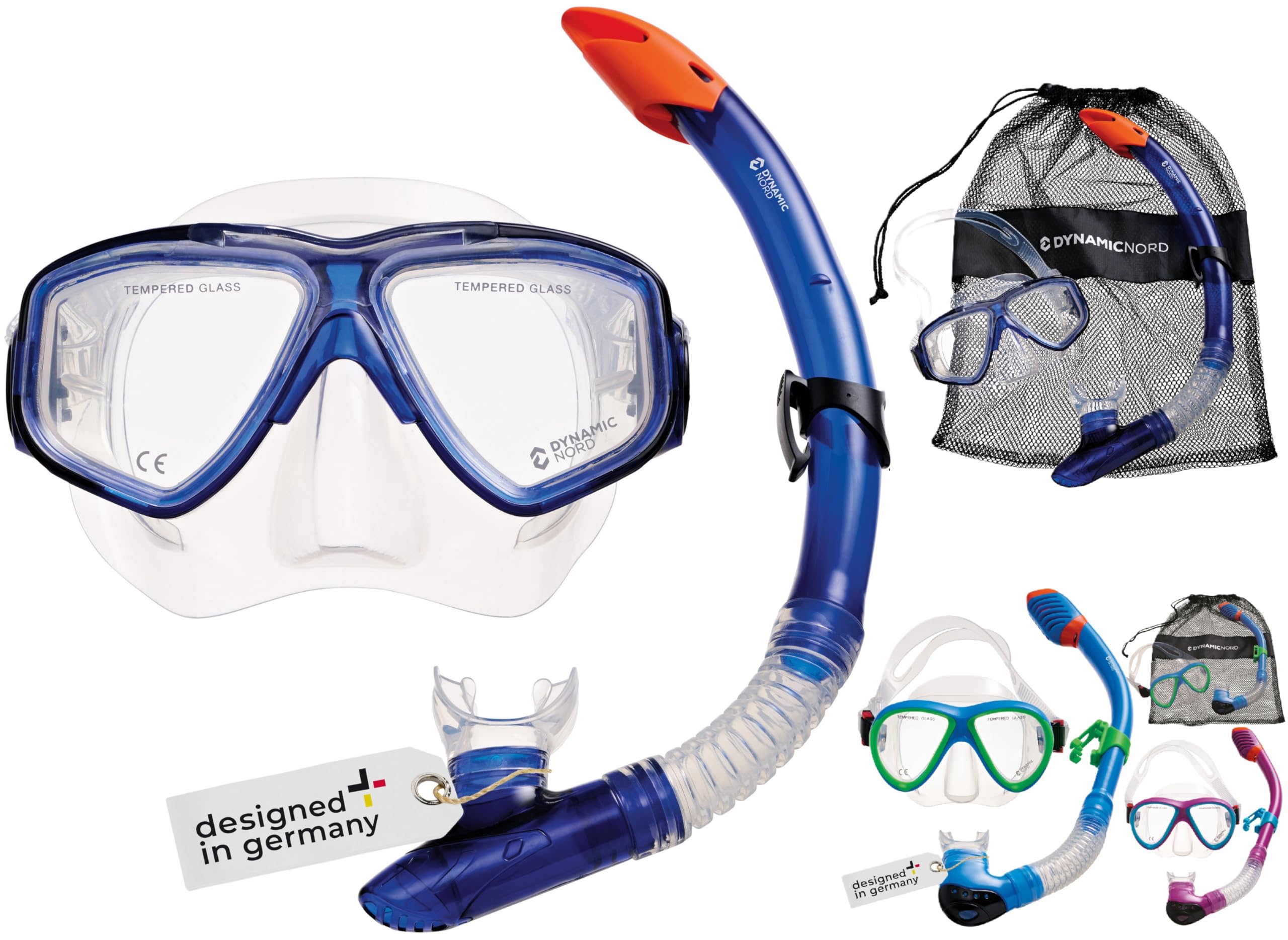 Kit Plongée Enfant La Gomera Pro Junior DYNAMICNORD - Masque 2 Verres + Tuba + Sac