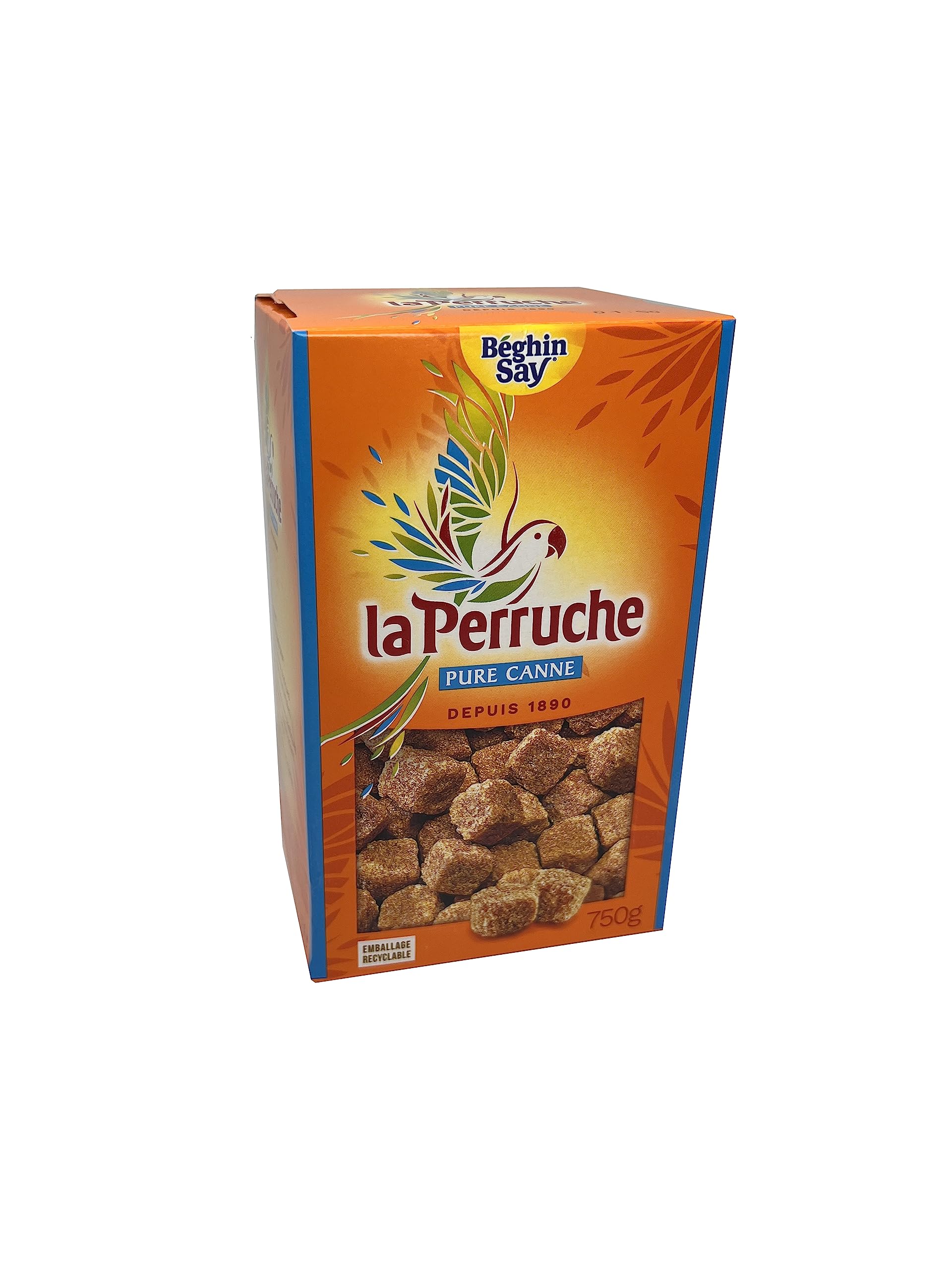 La Perruche 8x750g natürlicher brauner Zucker Rohrzucker Würfelzucker