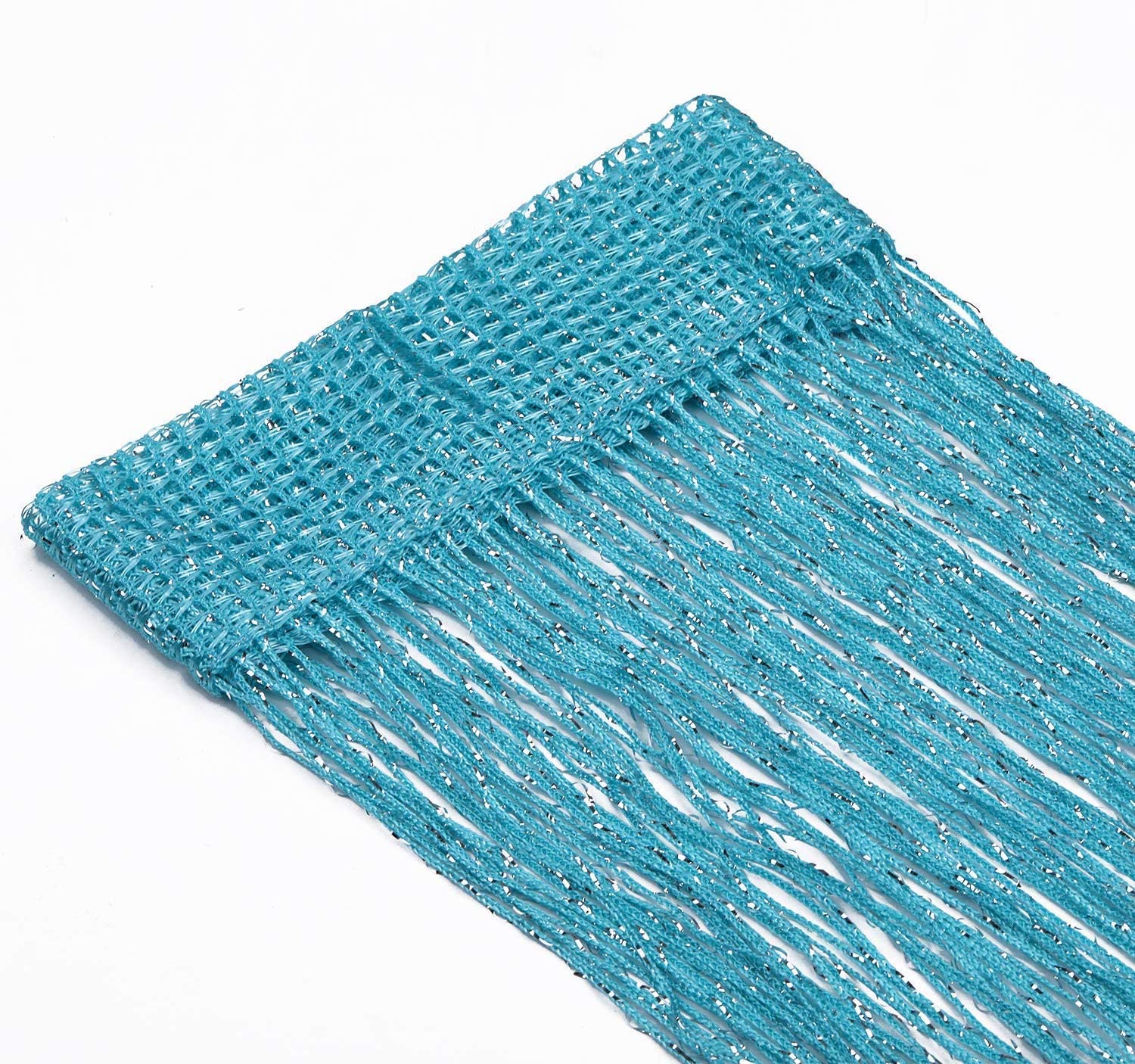 WedDecor Turquoise String Curtains Glitter Fringe Panel Fly Screen Room Divider Tassel Curtain for Doors Doorway, Windows - Image 3