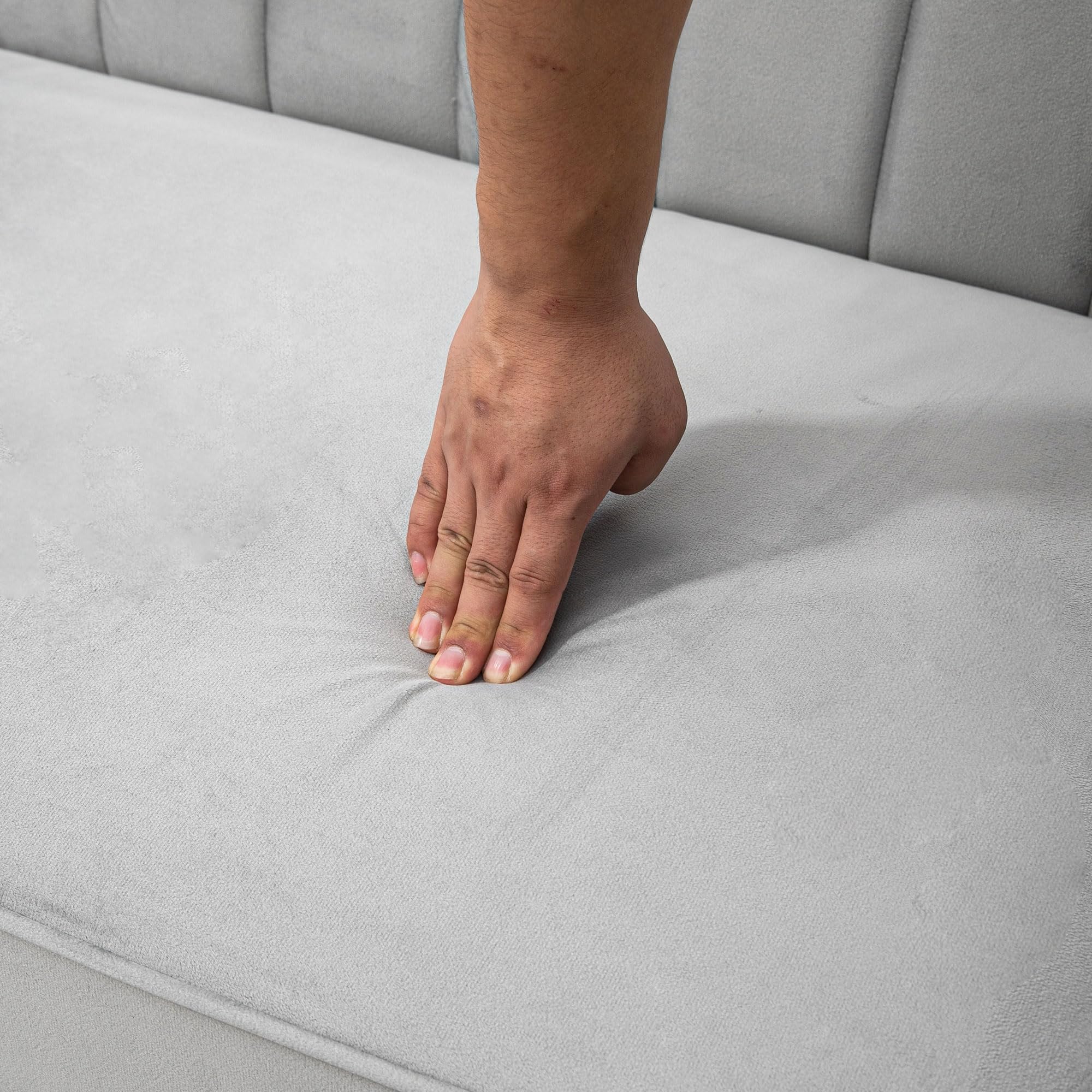 HOMCOM Sofá de 3 Plazas Convertible en Cama Tapizado en Terciopelo con Respaldo Ajustable y Patas de Madera Sofá Moderno para Salón Oficina 189x81x83,5 cm Gris
