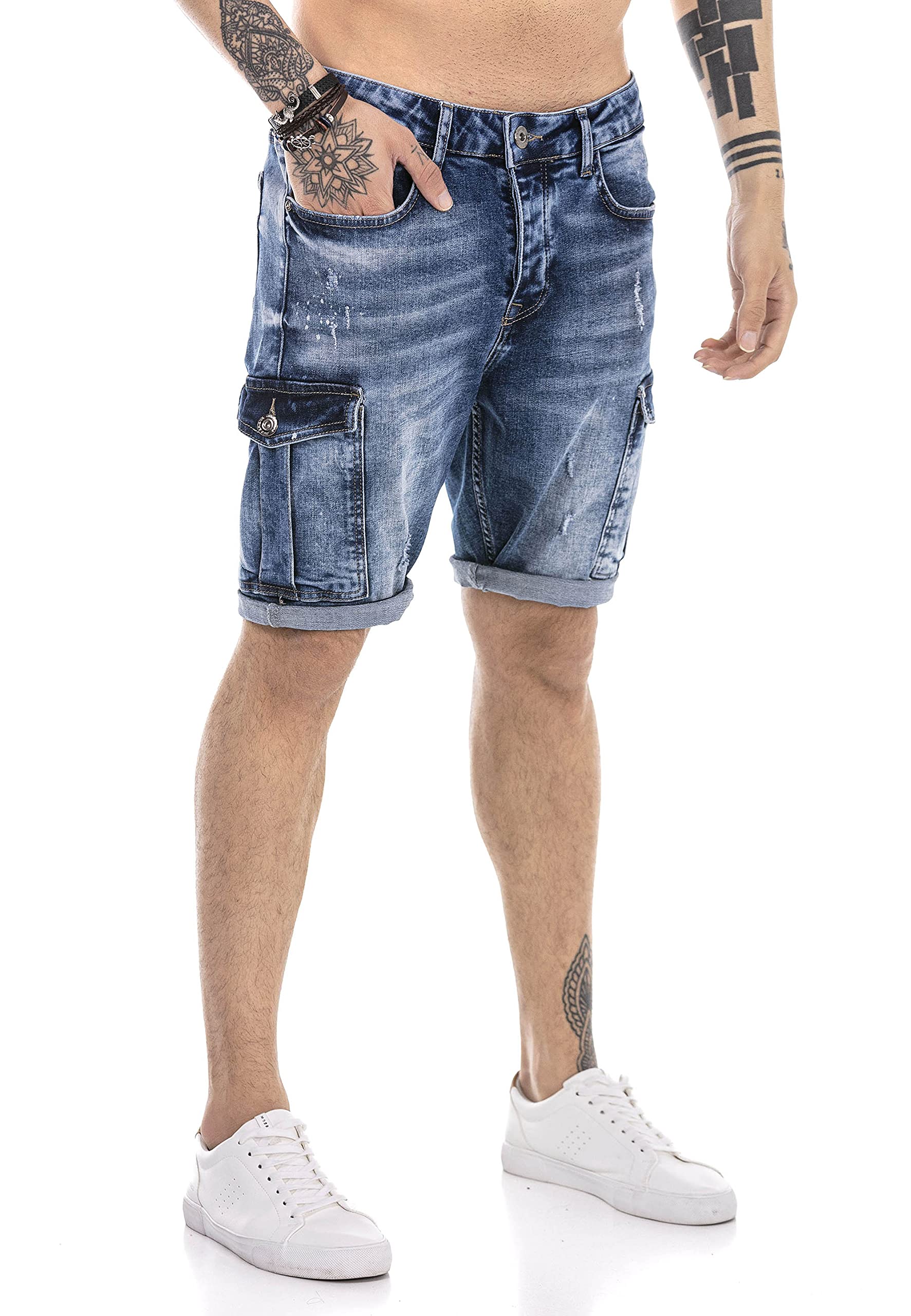 RED BRIDGE Vaqueros Cortos para Hombre Jeans Shorts Denim con Bolsillos