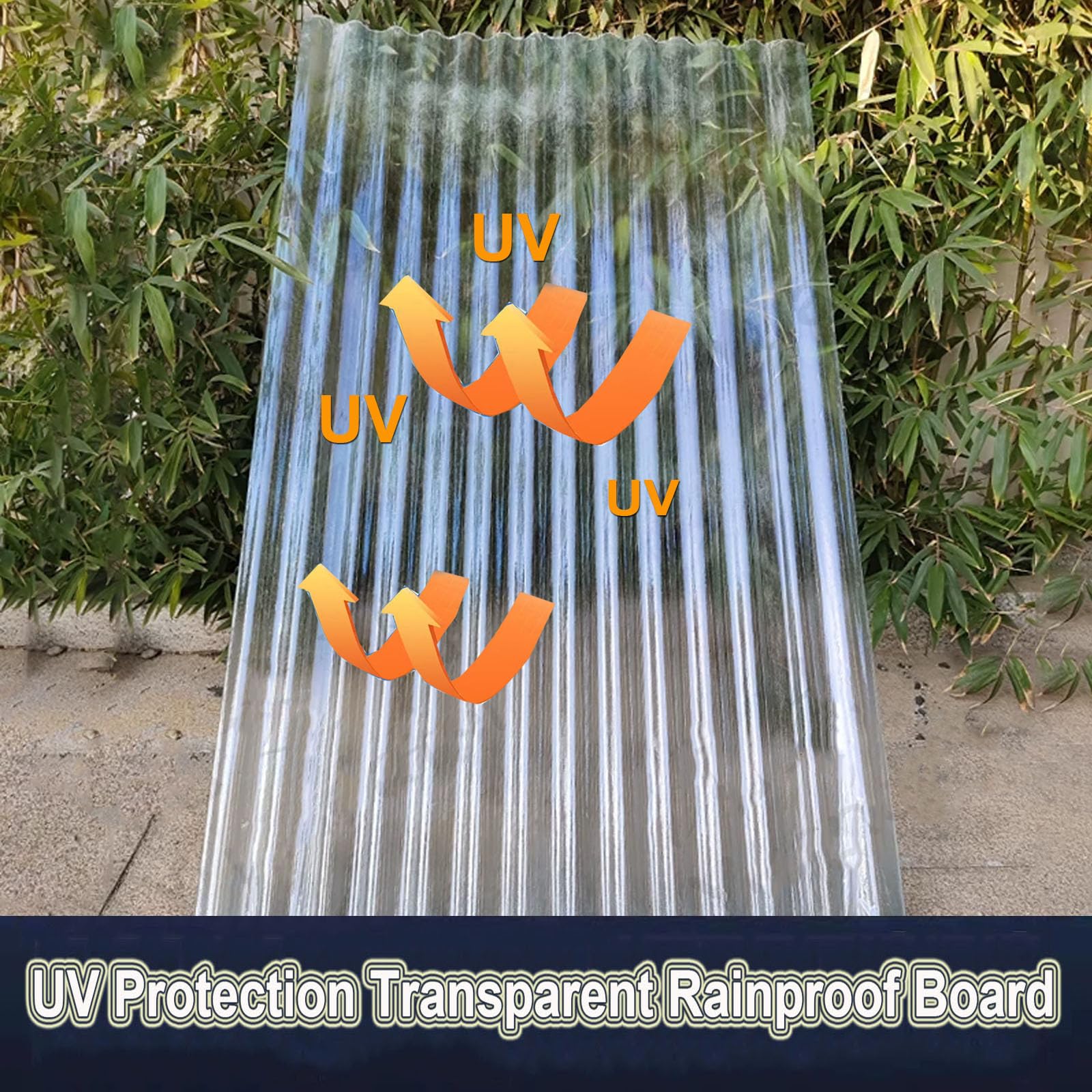 1.5mm Planchas Transparentes Tejados,Placa De Iluminación Natural FRP De Protección UV,Chapa Ondulada Para Invernaderos,Paneles Para Tejado Resistentes Al Impacto (0.9×1.7m,1pcs)