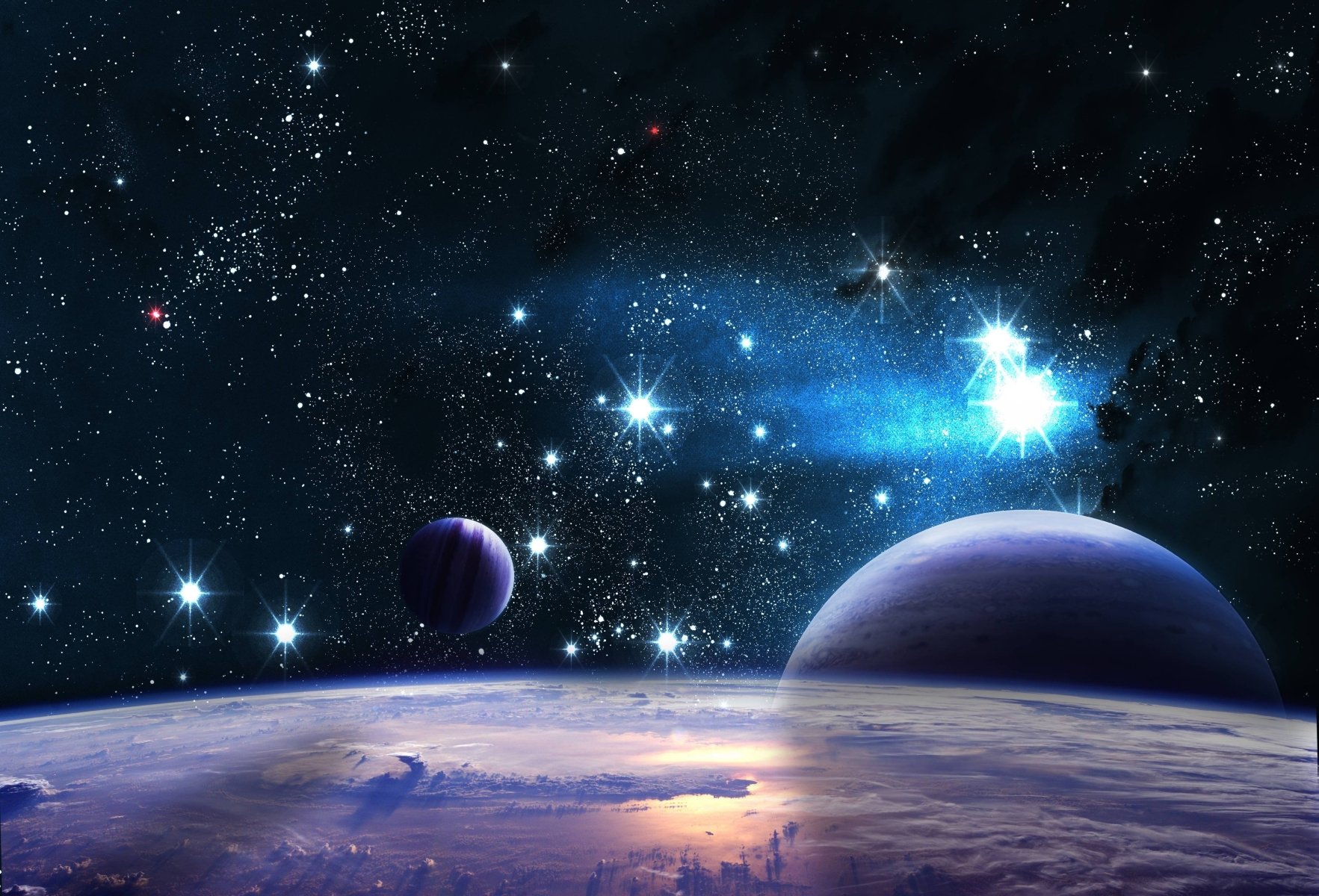 Stukk White Space Planets Stars Solar System Poster Print, - A1 (594 X 841Mm)
