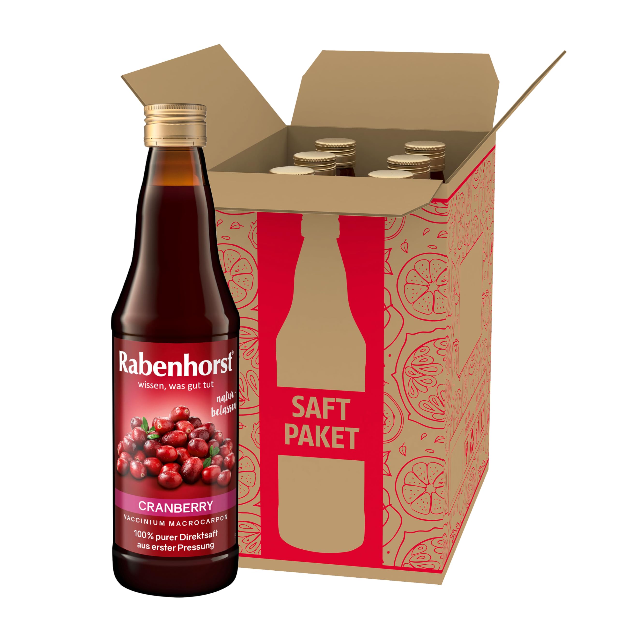 Rabenhorst Cranberry Muttersaft, 6er Pack (6 x 330 ml)