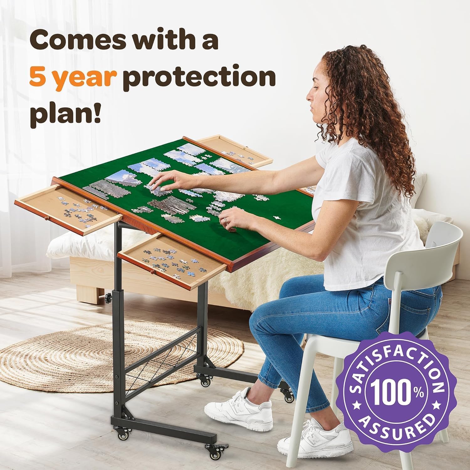 Amazon.com: JOYBERRI Jigsaw Puzzle Table/Rolling Puzzle Desk