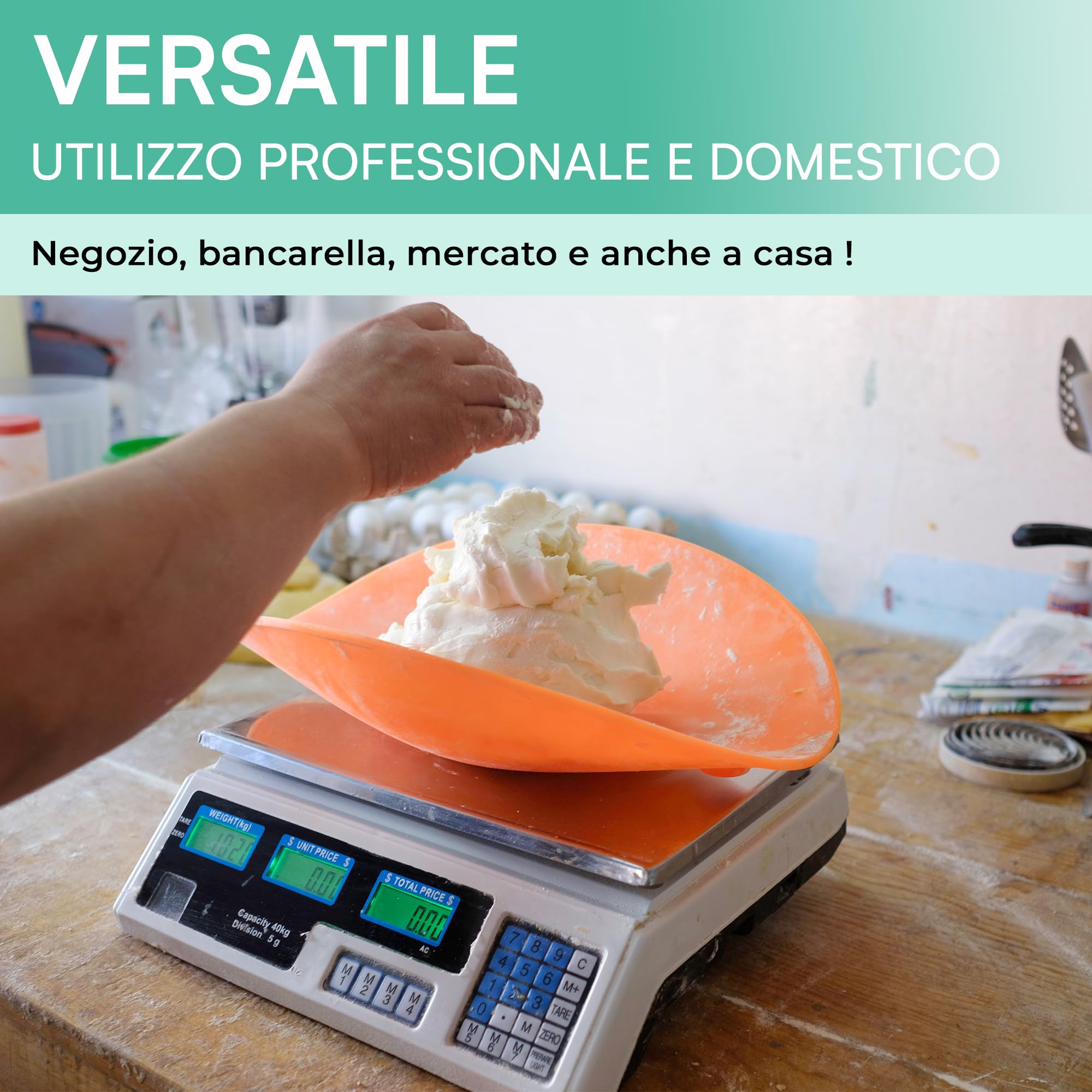TEMPO DI SALDI Bilancia Elettronica Digitale Professionale Da 5 Gr A 40 Kg In Acciaio Inox