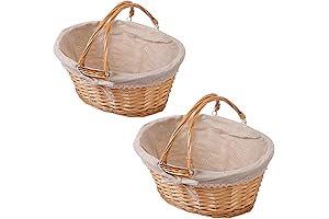 KINJOEK Wicker Woven Baskets For Multipurpose Storage and Decoration
