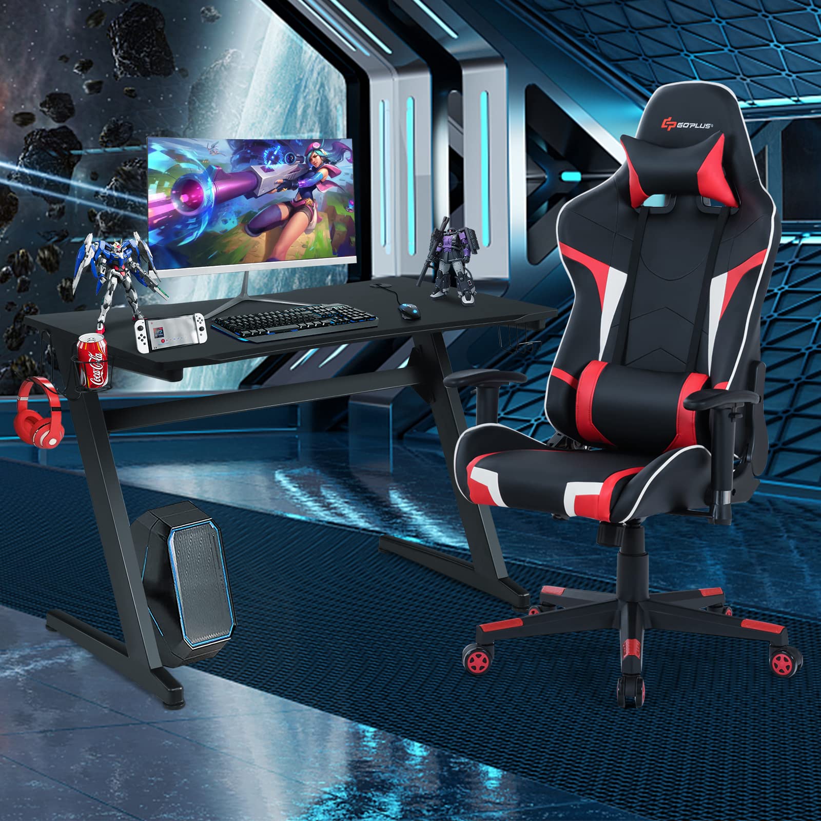 Amazon.com: Goplus Gaming Desk & Chair Combo Set, Racing Style 