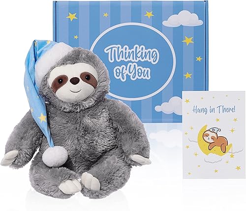 Thoughtful - Animal de peluche de perezoso Juguete suave de algodón de 16 pulgadas, regalo de paquete de cuidado para niños, adolescentes y adultos