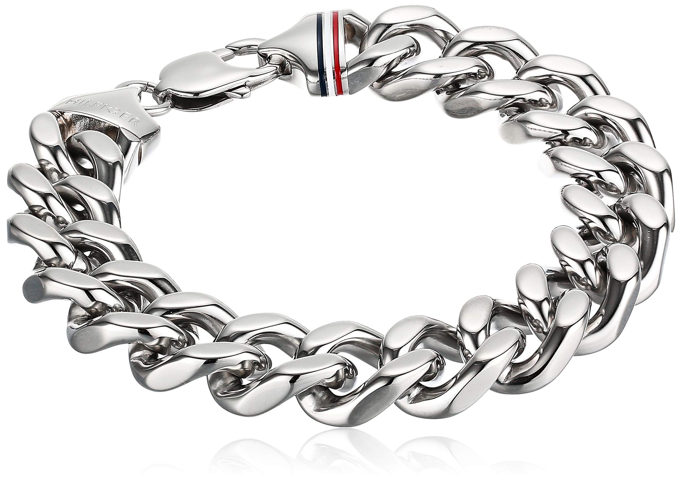 Tommy Hilfiger Men's Jewelry Stainless Steel Chunk Chain Bracelet, Color: Silver (Model: 2700261)