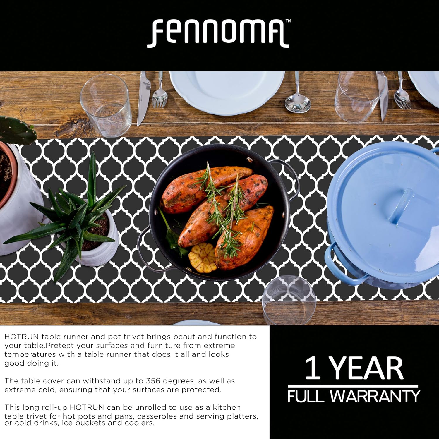 Blасk Frіdау 🔥 Fennoma Hotrun 2 in 1 Trivet and Decorative Table Runner Handles Heat Up to 356F, Anti Slip, Waterproof, and Convenient for Hot Dishes and Pots (Décor Black) Hоttеѕt Sаlеѕ Fennoma Hotrun 2 in 1 Trivet and Decorative Table Runner Handles Heat Up to 356F, Anti Slip, Waterproof, and Convenient for Hot Dishes and Pots (Décor Black)