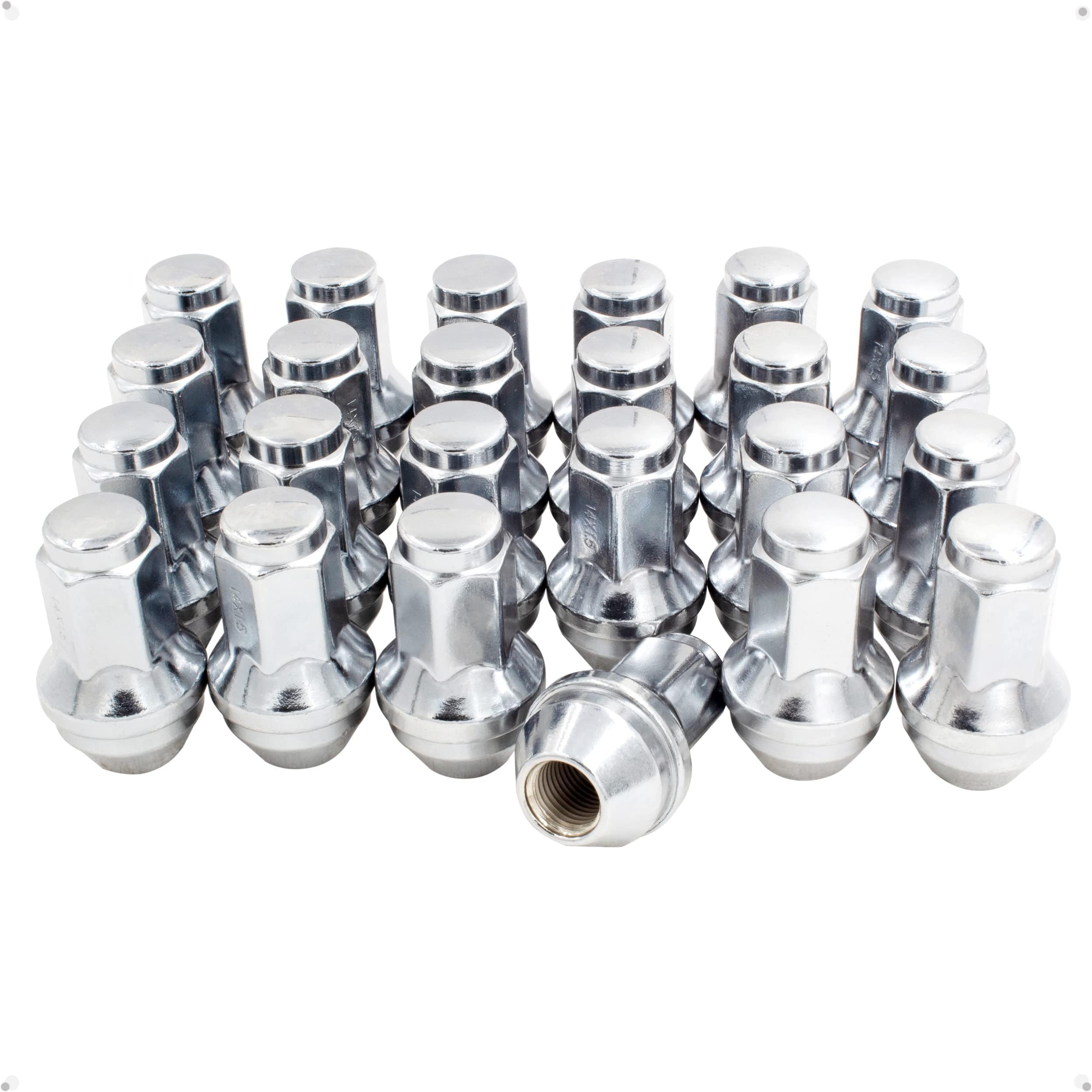 Wheel Accessories Parts Set of 24 14x1.50mm Chrome OEM Factory Style Acorn Seat Lug Nuts Fits Ford F-150(2015-2018) Replacement for ACPZ1012B (24, Chrome, M14x1.50)