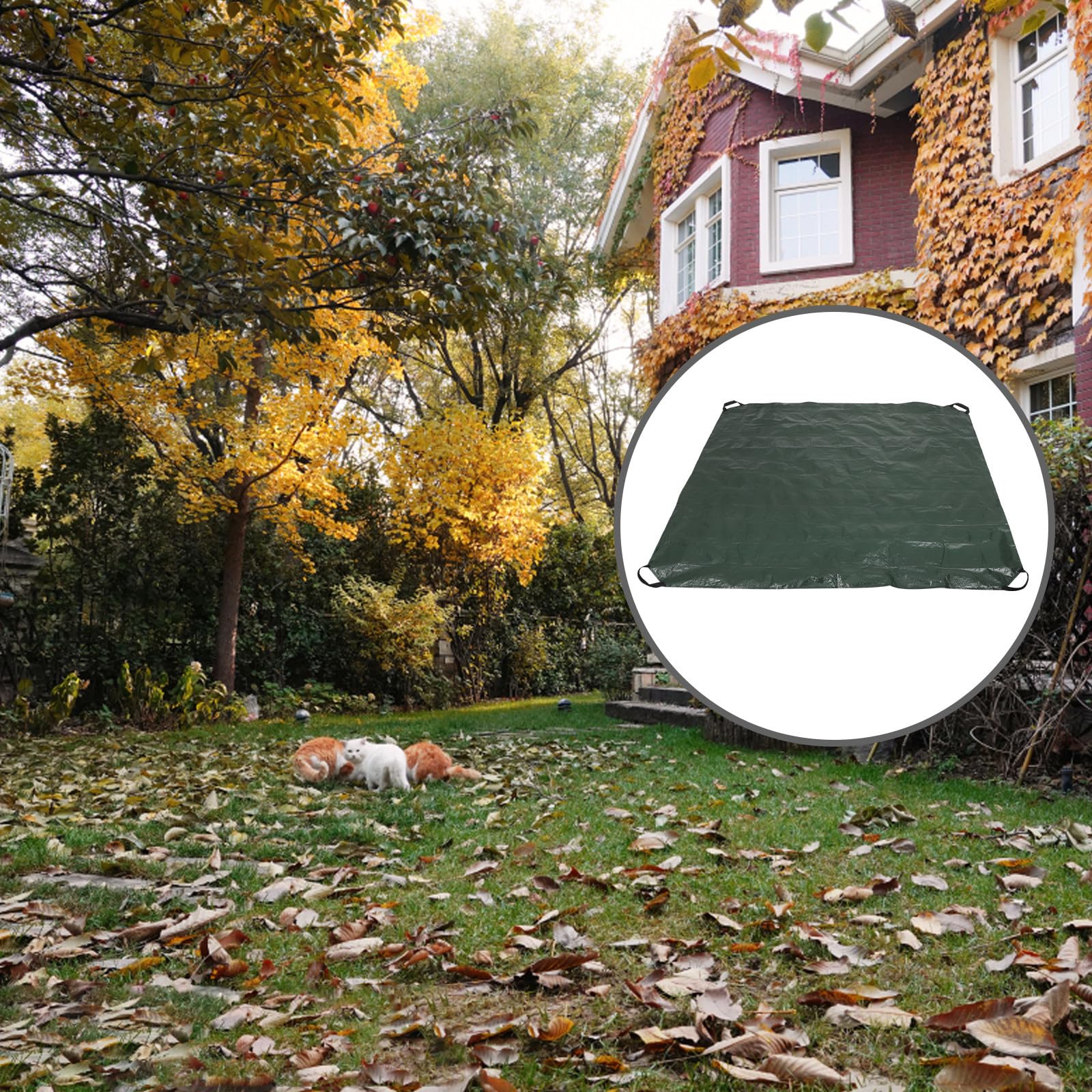 VALICLUD Paquet à Déchets de Jardin Réutilisables en Pe Vert, Bâche Robuste avec Poignées, Facile à Vider pour Ramassage des Débris Jardins et Patios