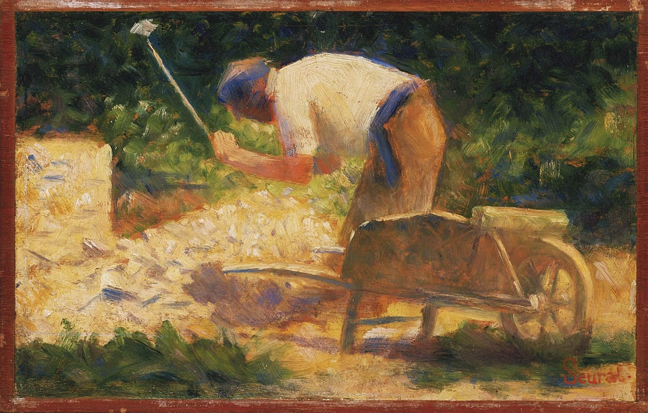 ARTXLXXBN Famous Prints Artwork Pictures Poster Painting Art the Stone Breaker by Georges Seurat Artwork Landscape Pictures for Home Decor 60x90cm