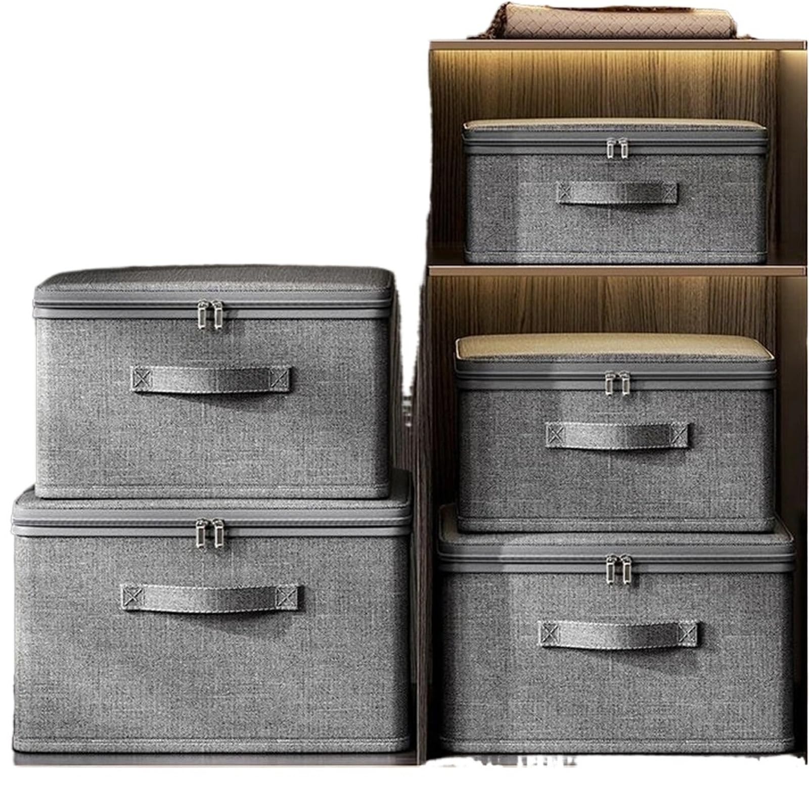 XILEUDUOD Clothes Storage Bins with Lids Foldable Storage Box With Lid