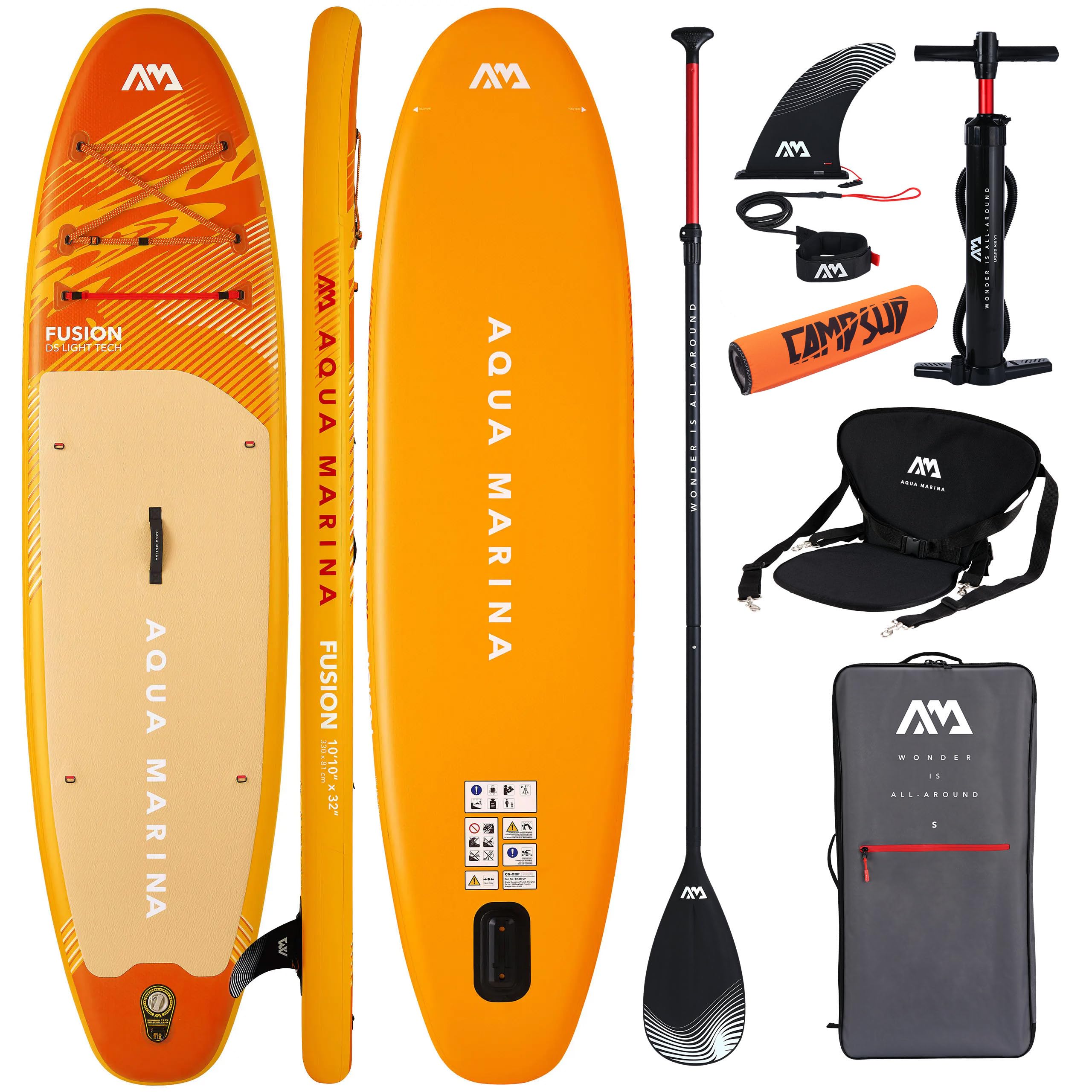 Aqua Marina Fusion 10'10" Before Sunset 2026 – Planche de SUP gonflable polyvalente pour débutants – Stand Up Paddle Board Kit complet – Édition limitée