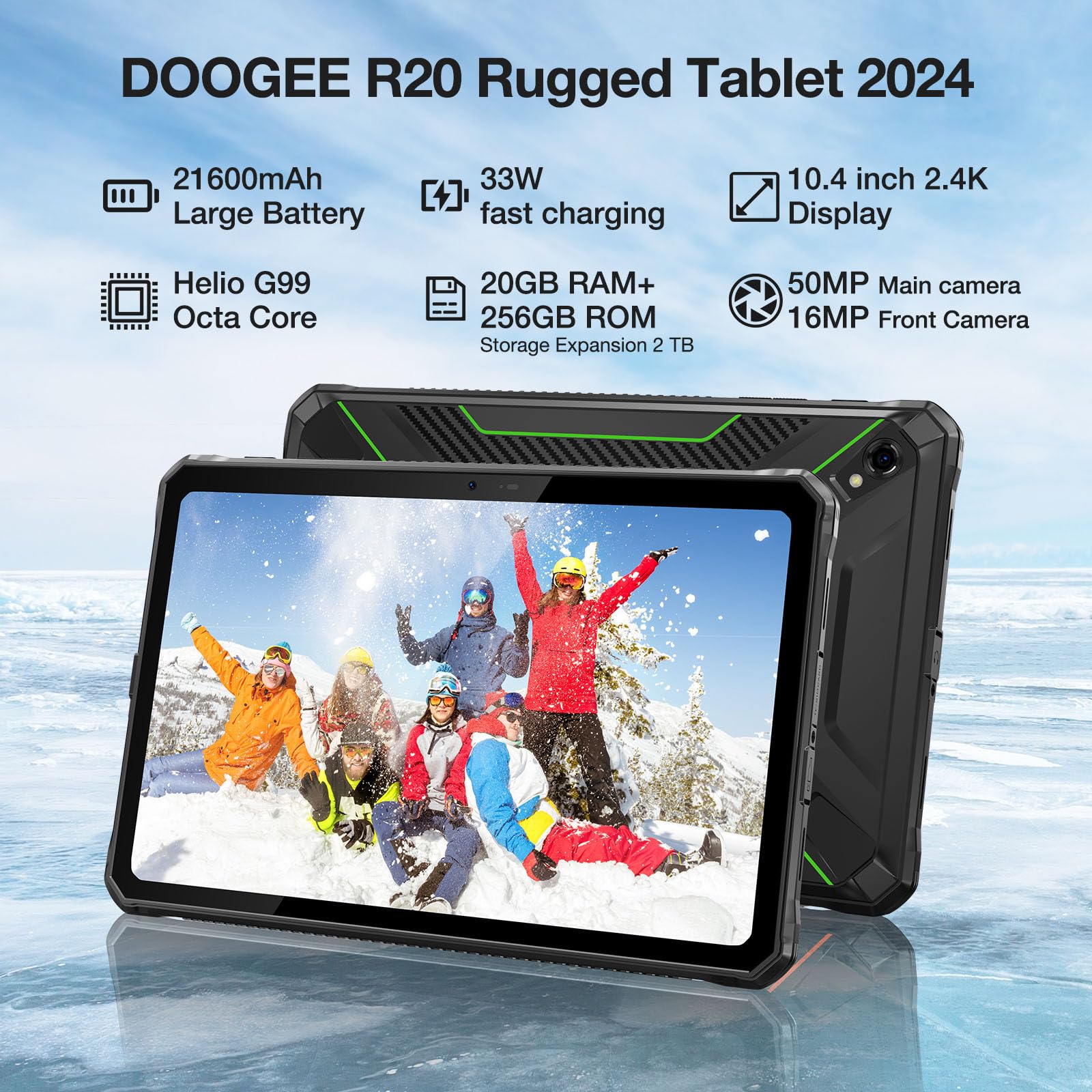 Amazon.com: DOOGEE R20 Tablet resistente, 10.4 pulgadas 2.4K