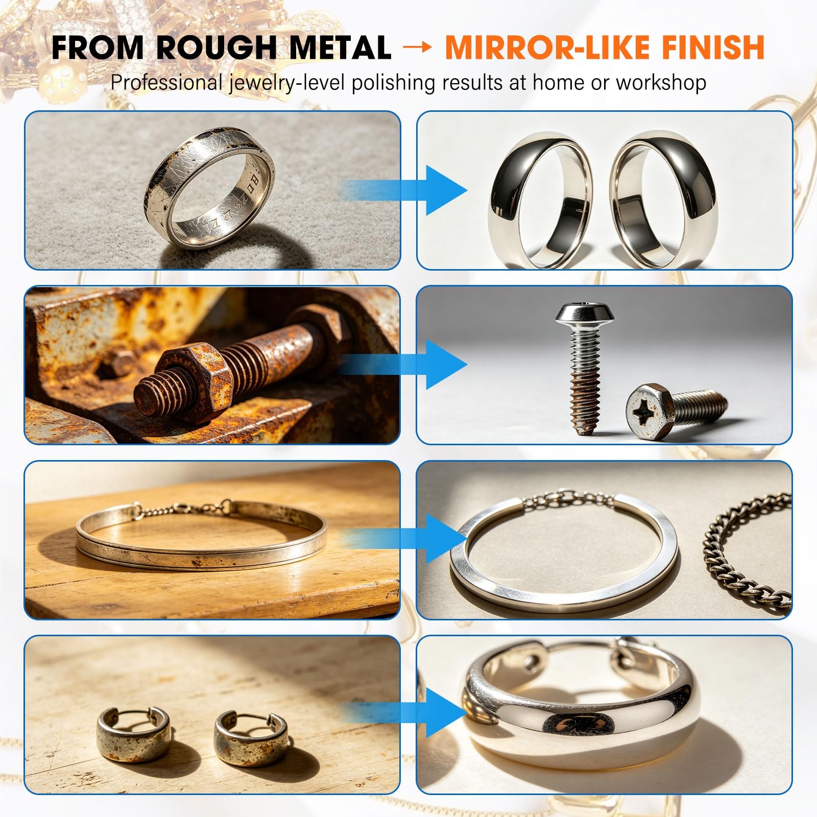Polerka Magnetyczna Biżuterii 2000-2800rpm Bęben 400-800g Metal Polishing Maszyna Złoto Srebro Miedź Stal Nierdzewna Małe Precyzyjne Elementy(KT100)