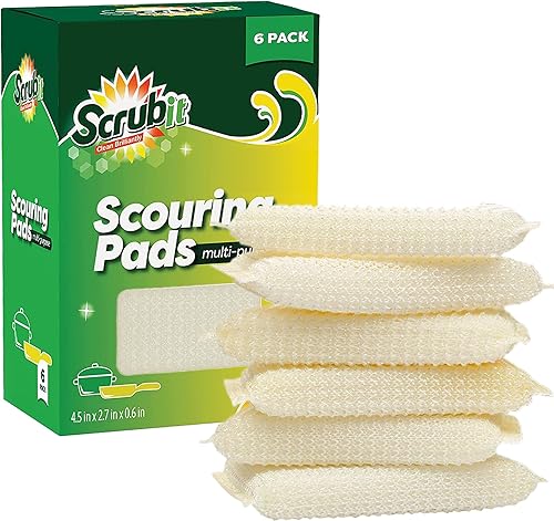 Miniatura 5 de Scrub-It - 12 almohadillas multiusos para limpieza sin arañazos para ollas, sartenes, platos, utensilios y utensilios de cocina antiadherentes, uso