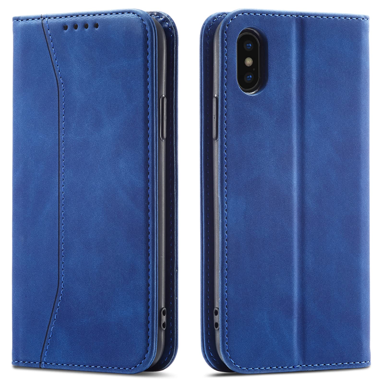 Cover per iPhone XR, Custodia Flip Pelle Leather Portafoglio
