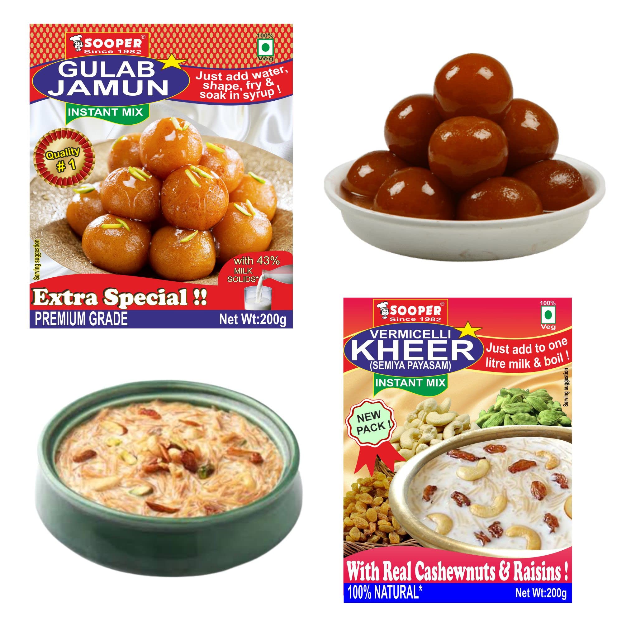 See full amazon price history chart for SOOPER GULAB JAMUN MIX 200g + KHEER MIX 200g COMBO 400 g SOOPER GULAB JAMUN MIX 200g + KHEER MIX 200g COMBO 400 g (B09BNT99Y7) Amazon Price History, Amazon Price Tracker